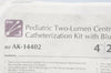 Arrow AK-14402 Pediatric Two-Lumen Central Venous Catheterization Kit 4Fr