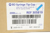 BD 305819 Latex Free, Sterile, Single Use Syringe Tip Cap - Box of 2000