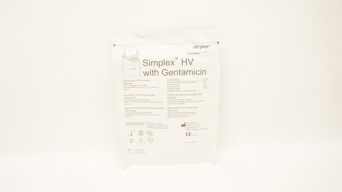Stryker Orthopaedics Simplex HV with Gentamicin (x) – Imedicsales