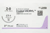 Ethicon J259 2-0 Coated VICRYL, CT-1, 36mm 1/2c Taperpoint, 27inch