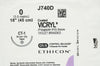 Ethicon J740D 0 Coated VICRYL Polyglactin 910 Stre CT-1 36mm 1/2c Taper, 18inch