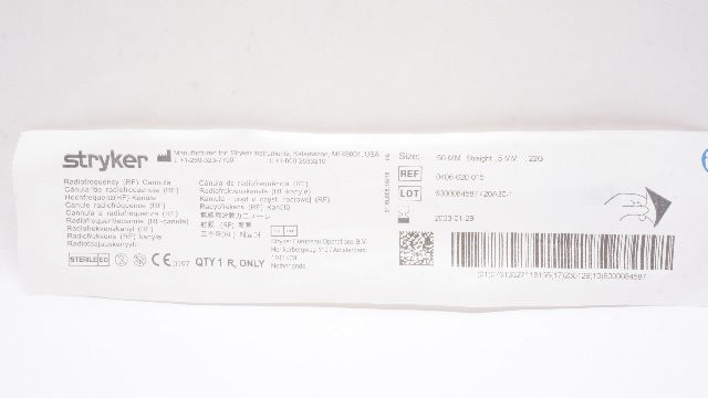 Stryker 0406-620-015 Radiofrequency (RF) Cannula 50mm Straight 5mm 22G ...