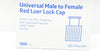 Medline DYNJCAPR Namic Universal Male to Female Red Luer Lock Cap - Box of 100