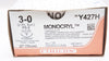 Ethicon Y427H 3-0 Monocryl Stre PS-2 19mm 3/8c Reverse Cutting 27inch -Box of 25