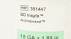 BD 381447 Insyte Autoguard Shielded IV Cath.18GA x 1.88inch 95ml/min - Box of 50
