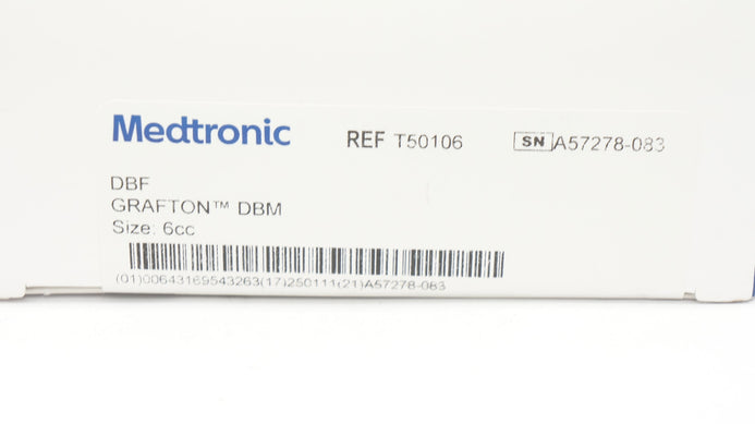 Gamma Sector / Deteriorate　専用 Medtronic T50106 Grafton DBF Demineralized Bone Matrix 6cc