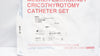 Cook Medical G04652 Melker Uncuffed Emergency Cricothyrotomy Cath. Set 6mm ID