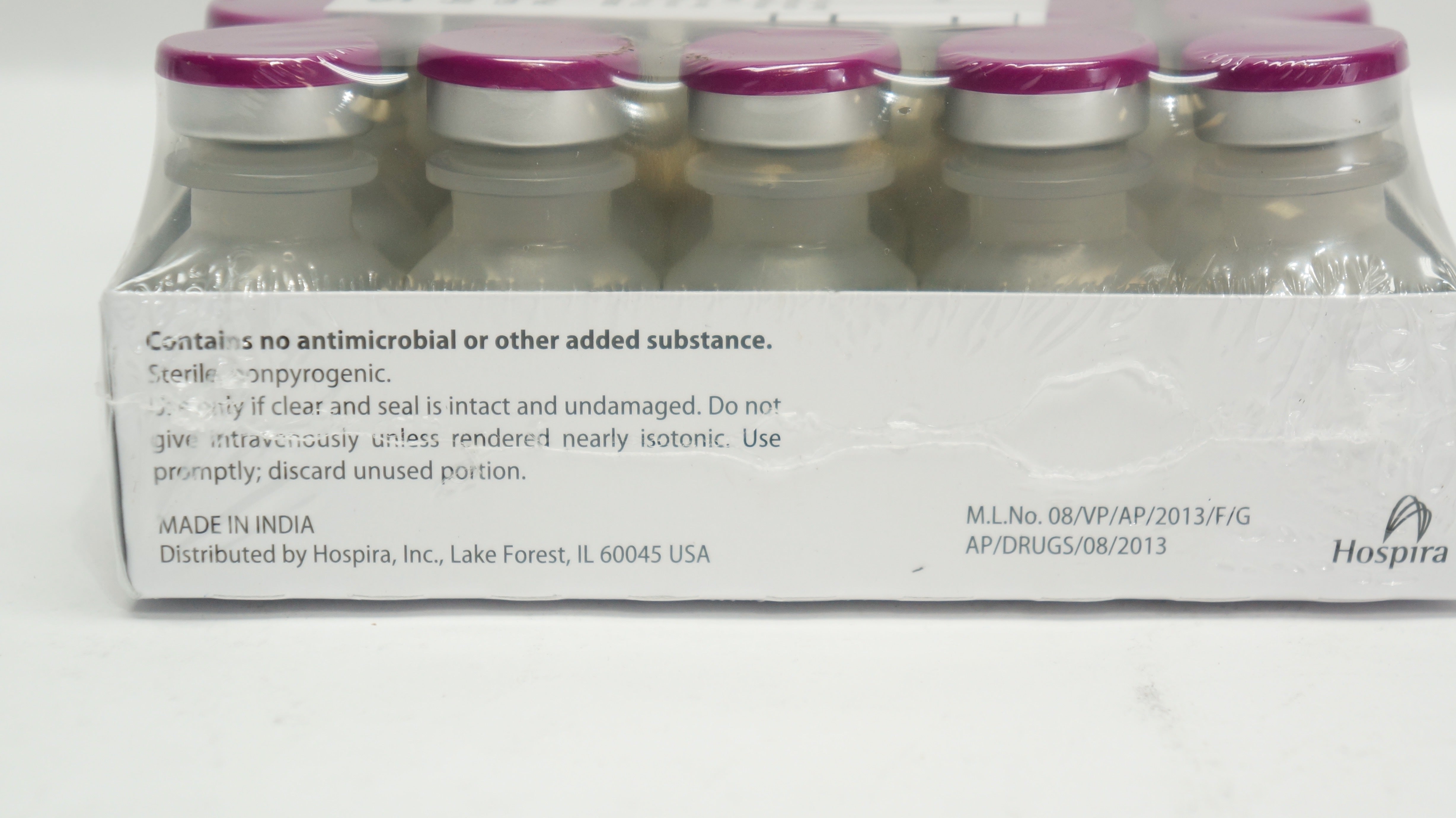 Hospira PAA121072 Sterile Water For Injection USP 10mL Pack of 25