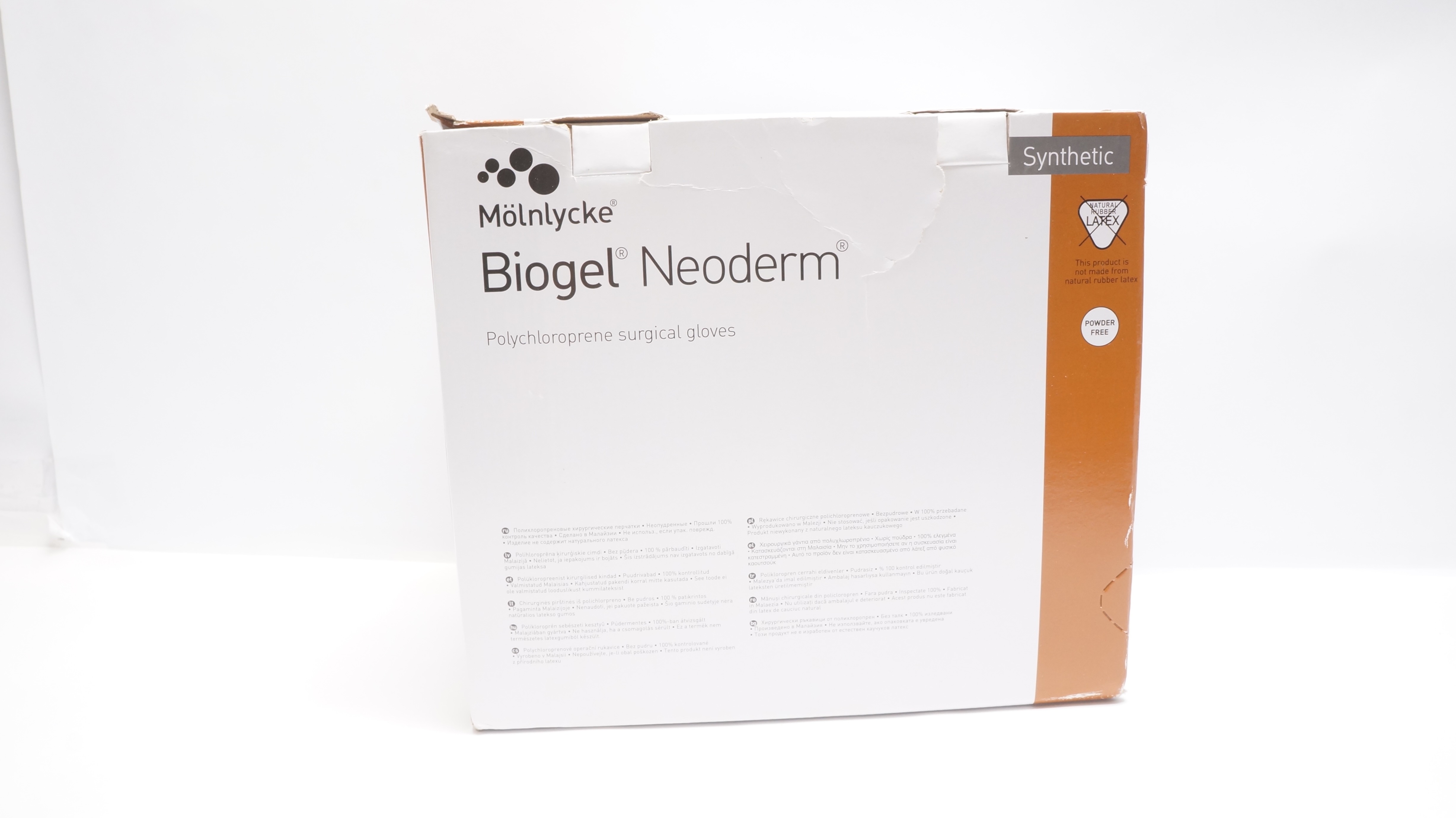 Molnlycke Healthcare 42980 Biogel NeoDerm Synthetic Gloves, Size 8 (x)-Box of 50
