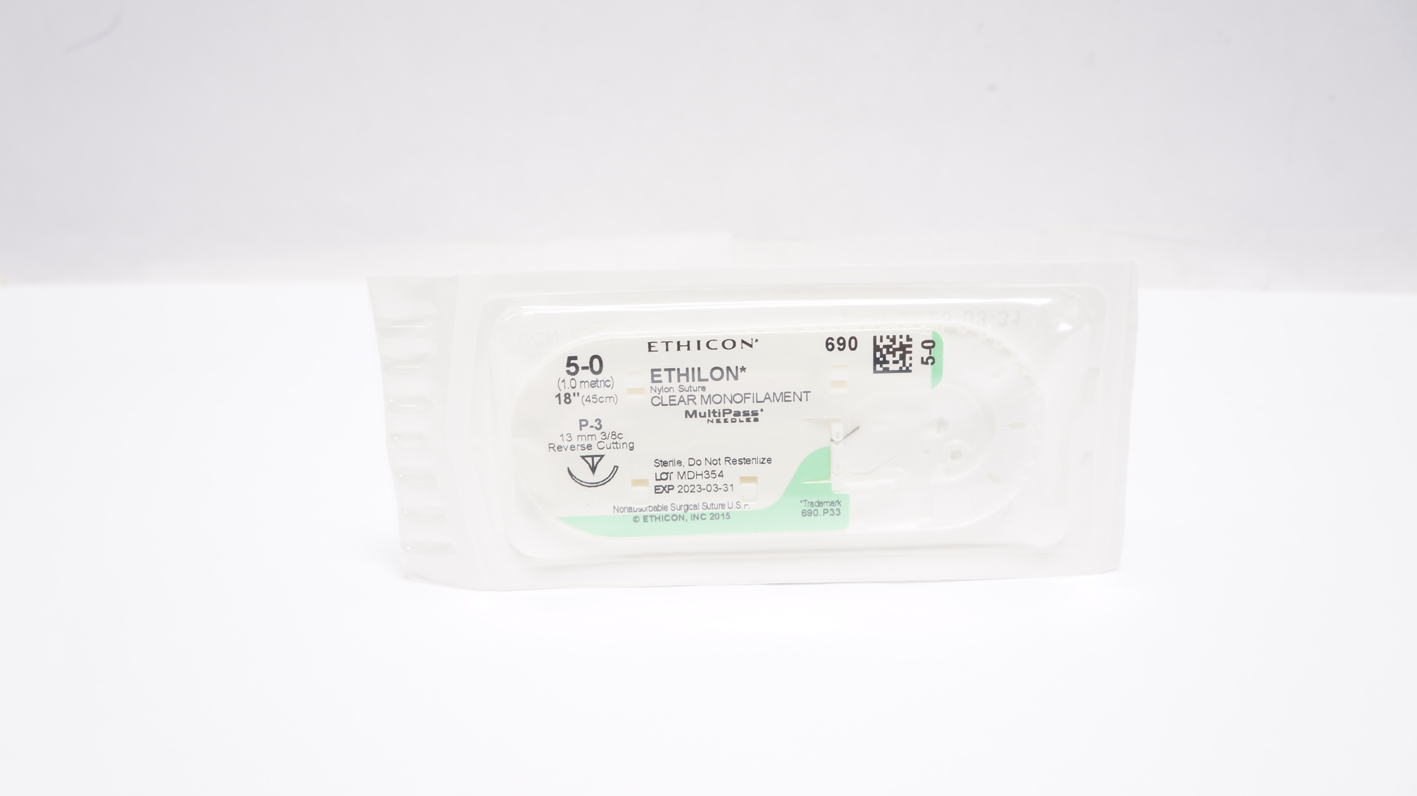 Ethicon 690 5-0 ETHILON, P-3 13mm 3/8c, 18inch (x)