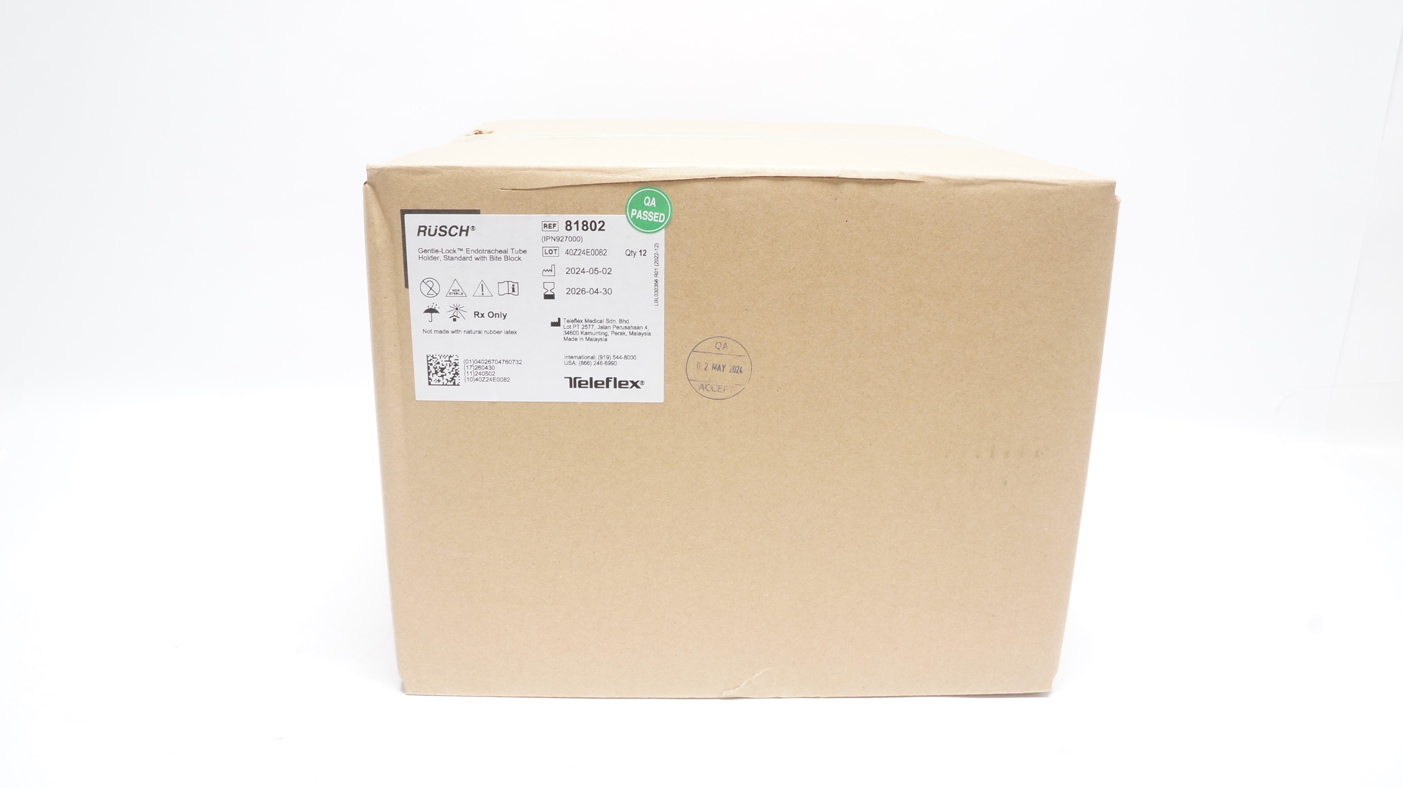 Teleflex 81802 Rüsch Gentle-Lock Endotracheal Tube Holder - Box of 12 (x)