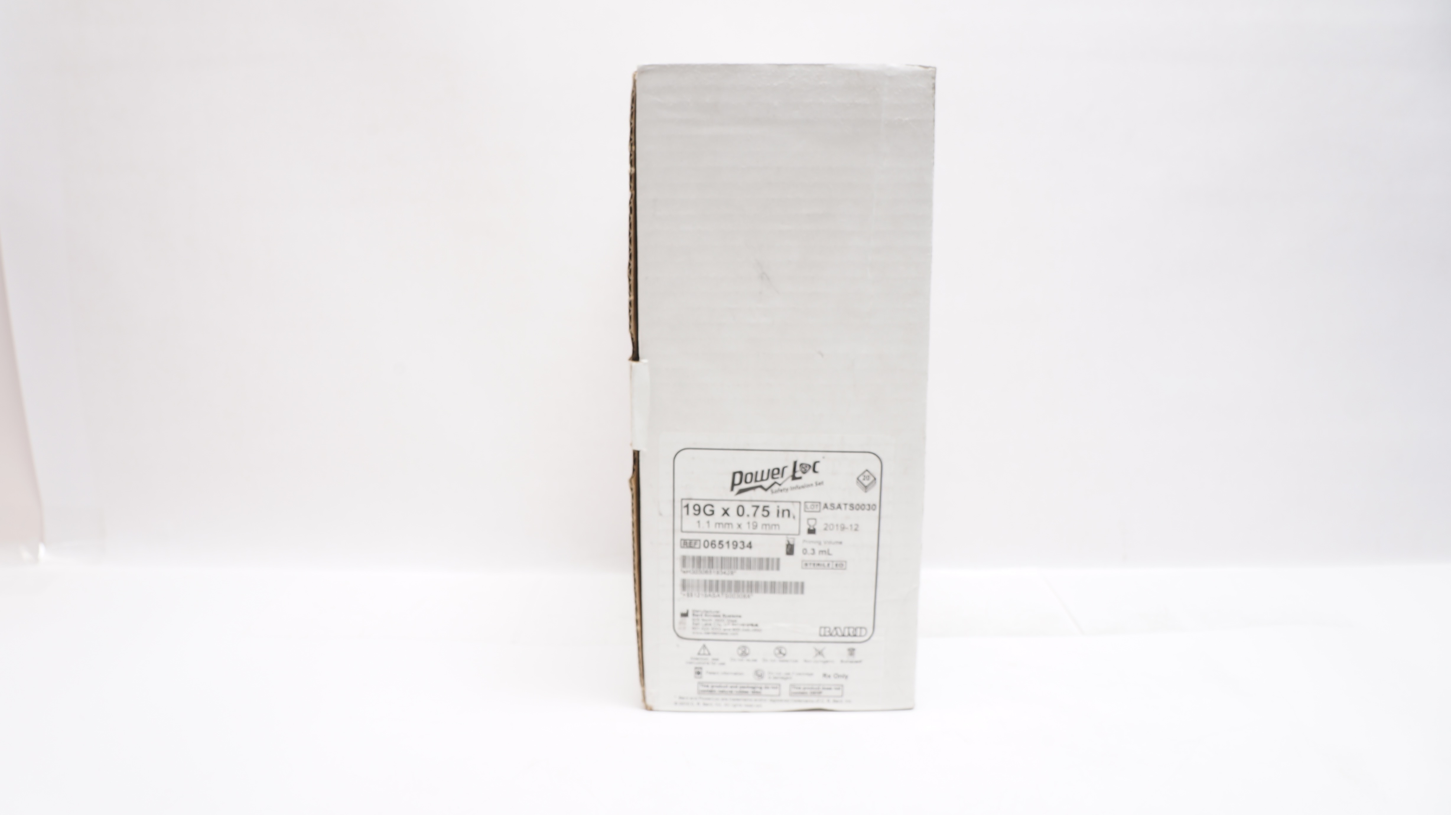 Bard 0651934 PowerLoc Safety Infusion Set 19G x 0.75 Inch, 0.3mL - Box of 20 (x)