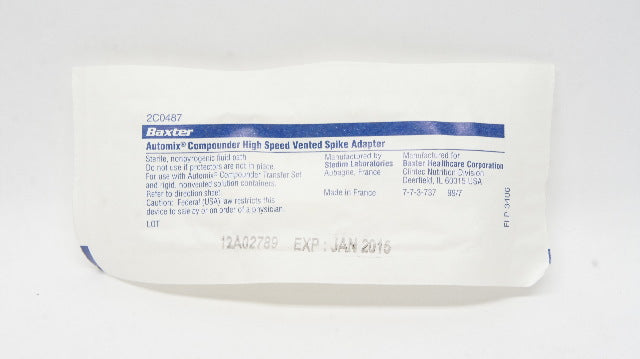 Baxter 2C0487 Automix Compounder High Speed Vented Spike Adapter (x)