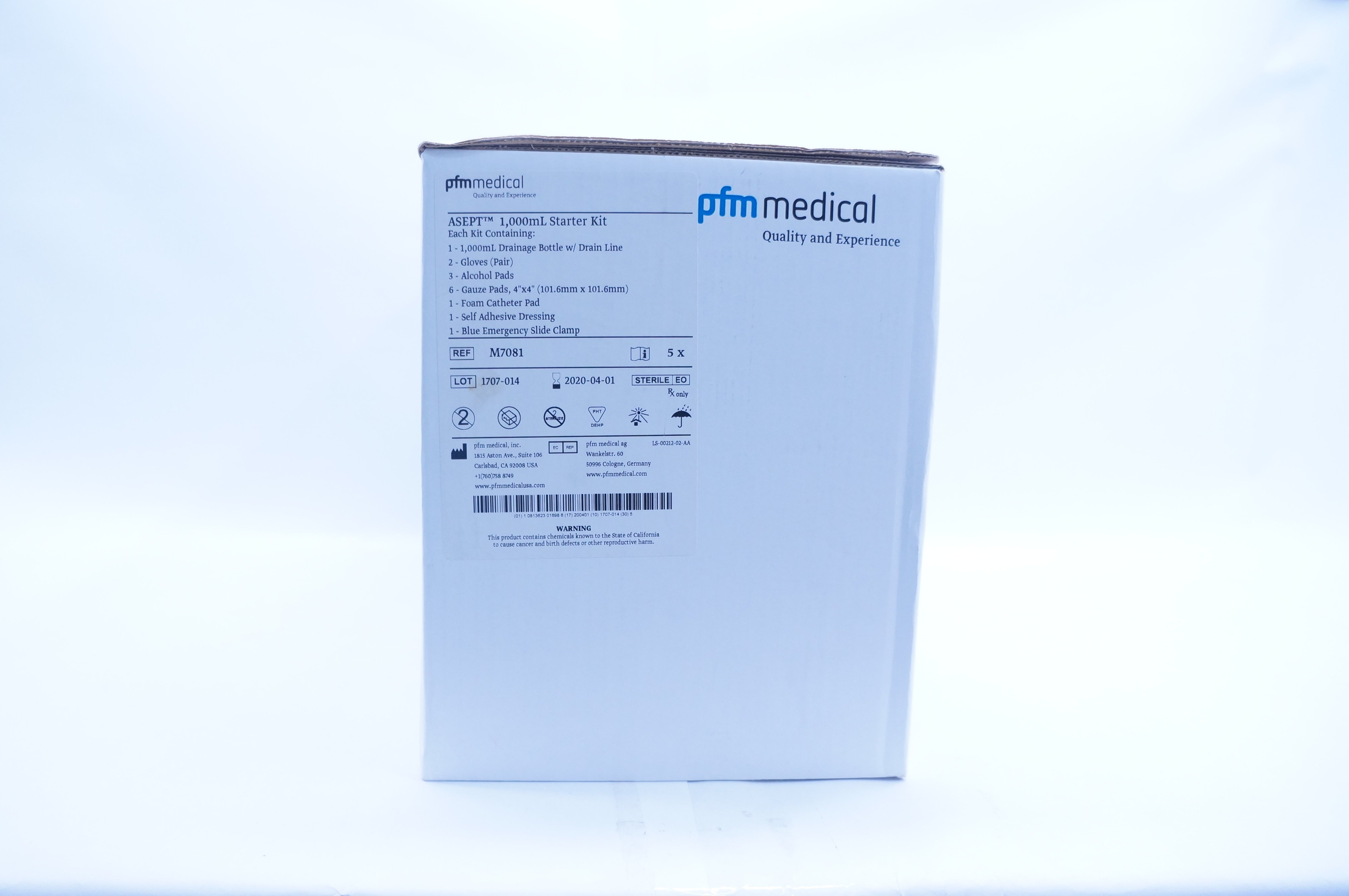 PFM Medical M7081 ASEPT Starter Kit, 1000ml (x) - Box of 5