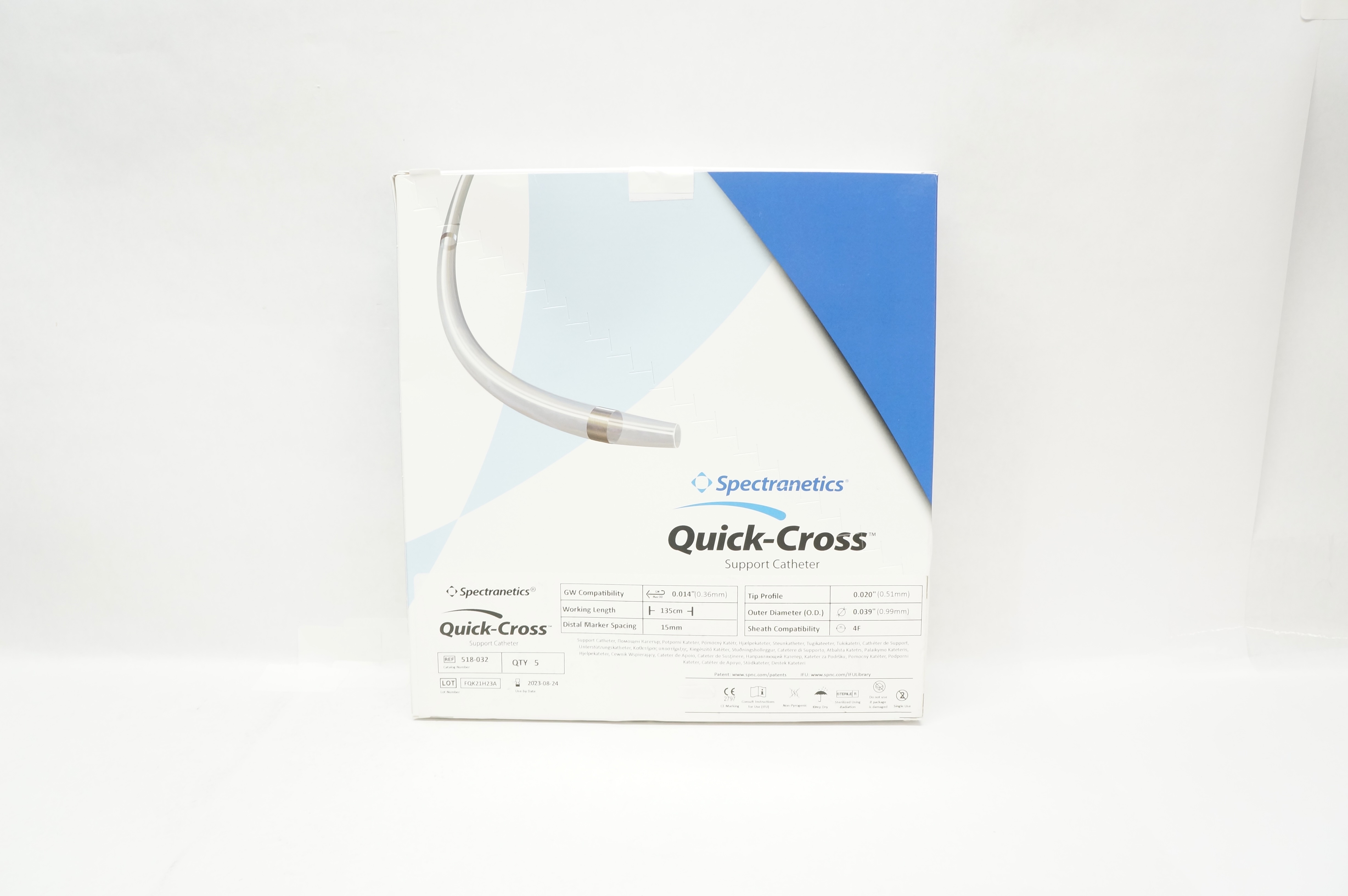Spectranetics 518-032 Quick-Cross Support Cath. 0.014inch x 135cm - Box of 5