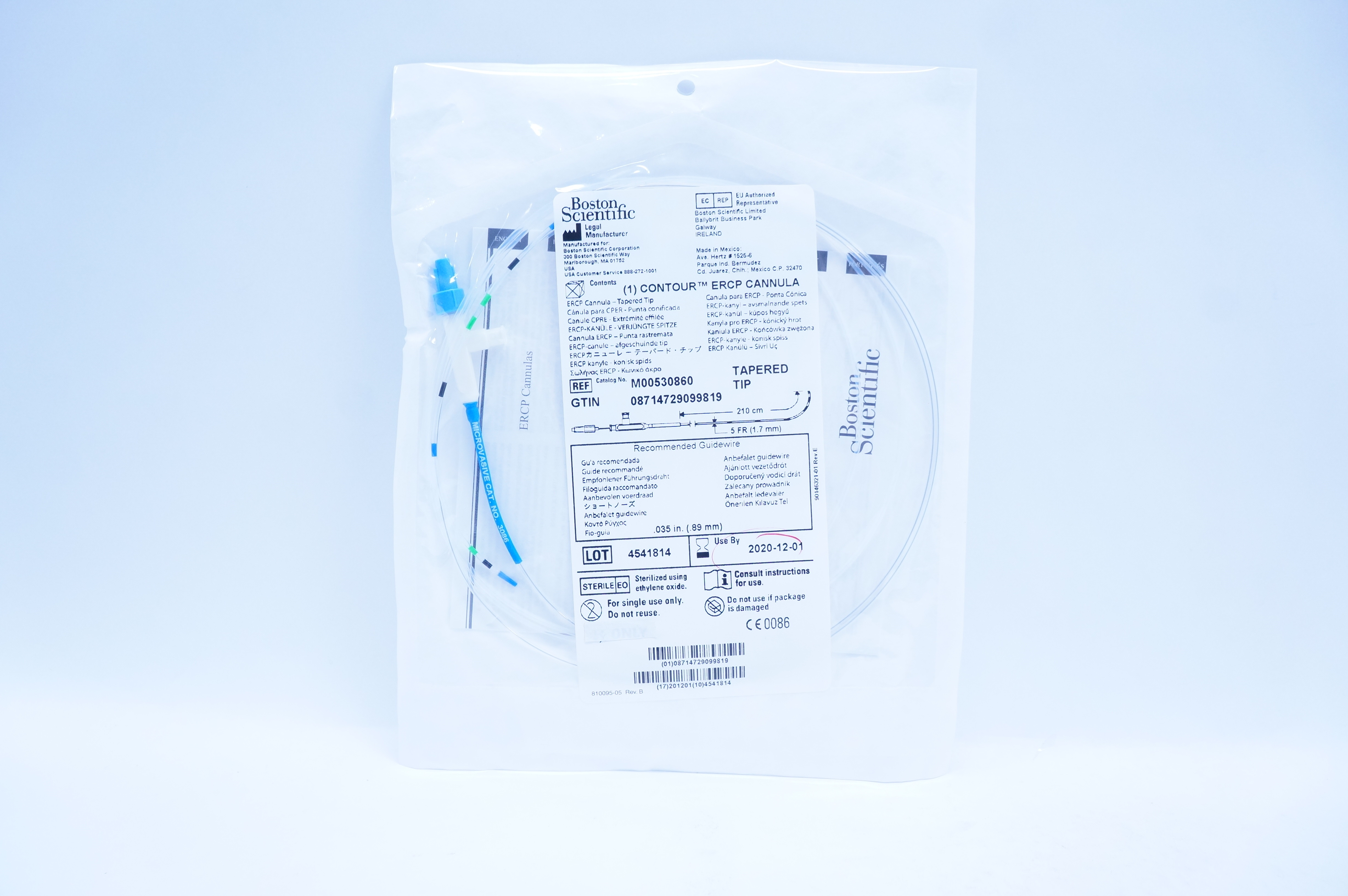 Boston Scientific M00530860 Contour ERCP Cannula Tapered Tip 5Fr x 210cm (x)