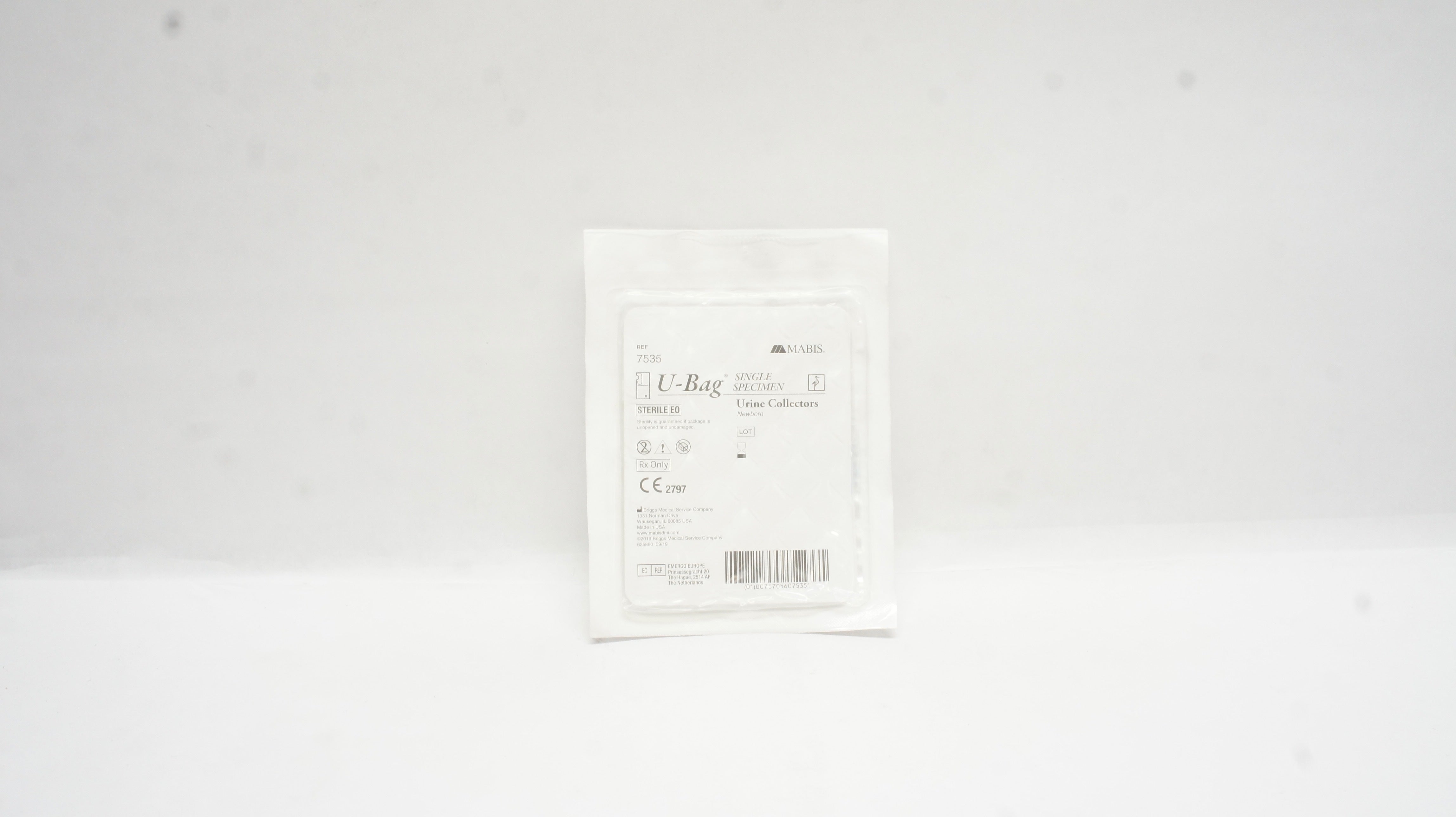 Briggs 7535 Mabis Healthcare U-Bag Single Specimen Urine Collectors, Newborn