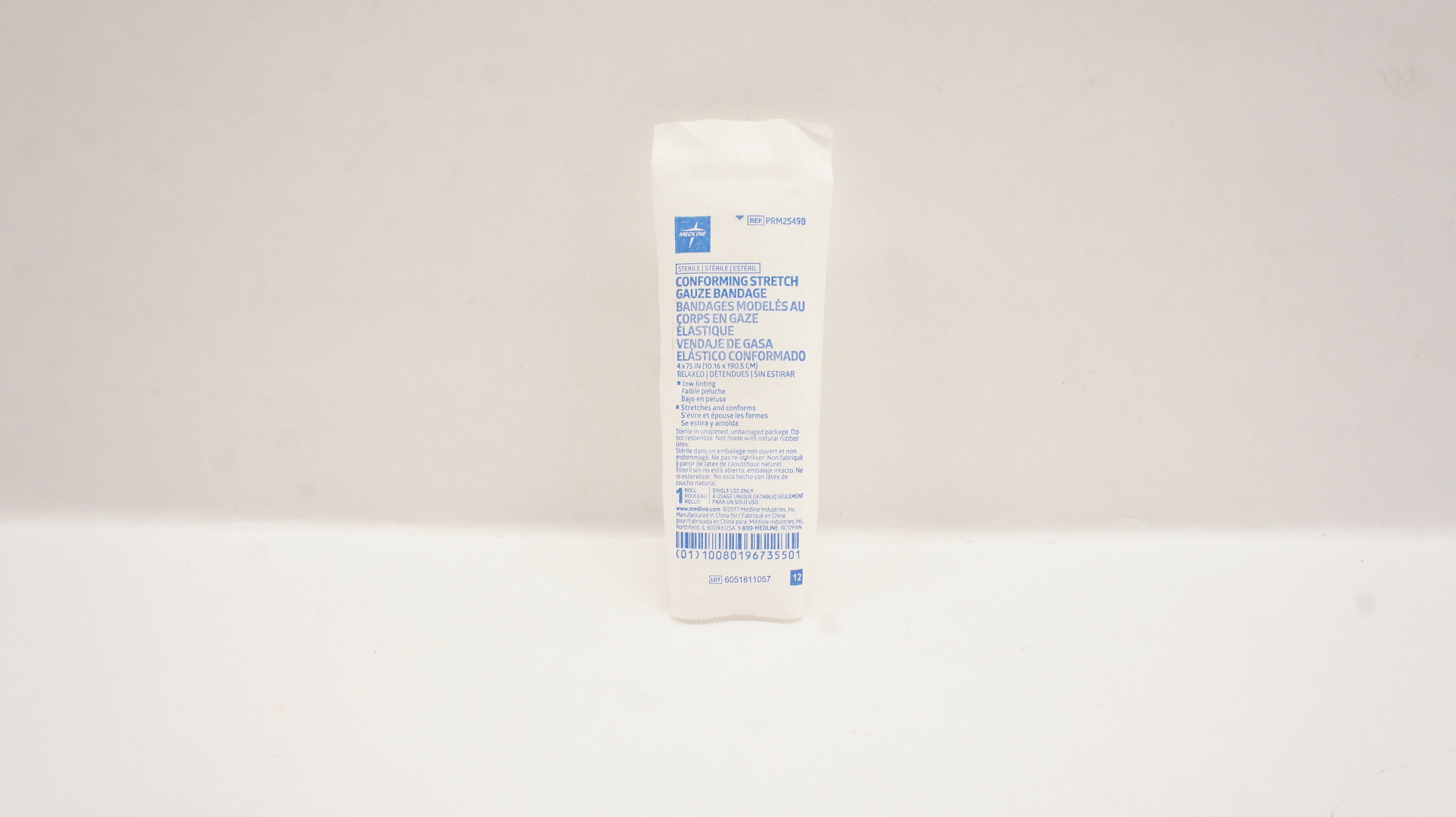 Medline PRM25498 Conforming Stretch Gauze Bandage, 4inch x 75inch Relaxed