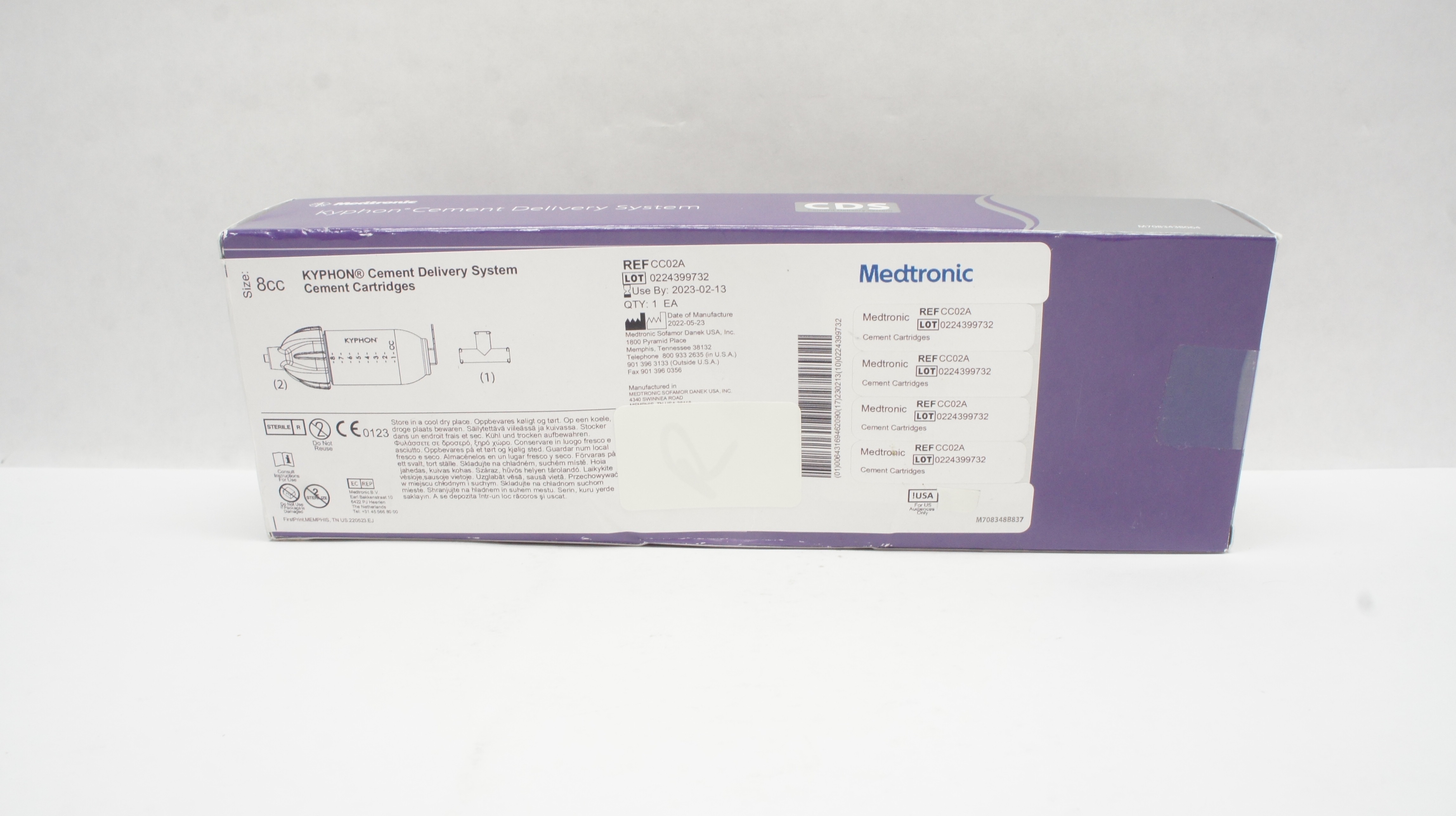 Medtronic CC02A KYPHON Cement Delivery System Cement Cartridges, Size 8cc (x)