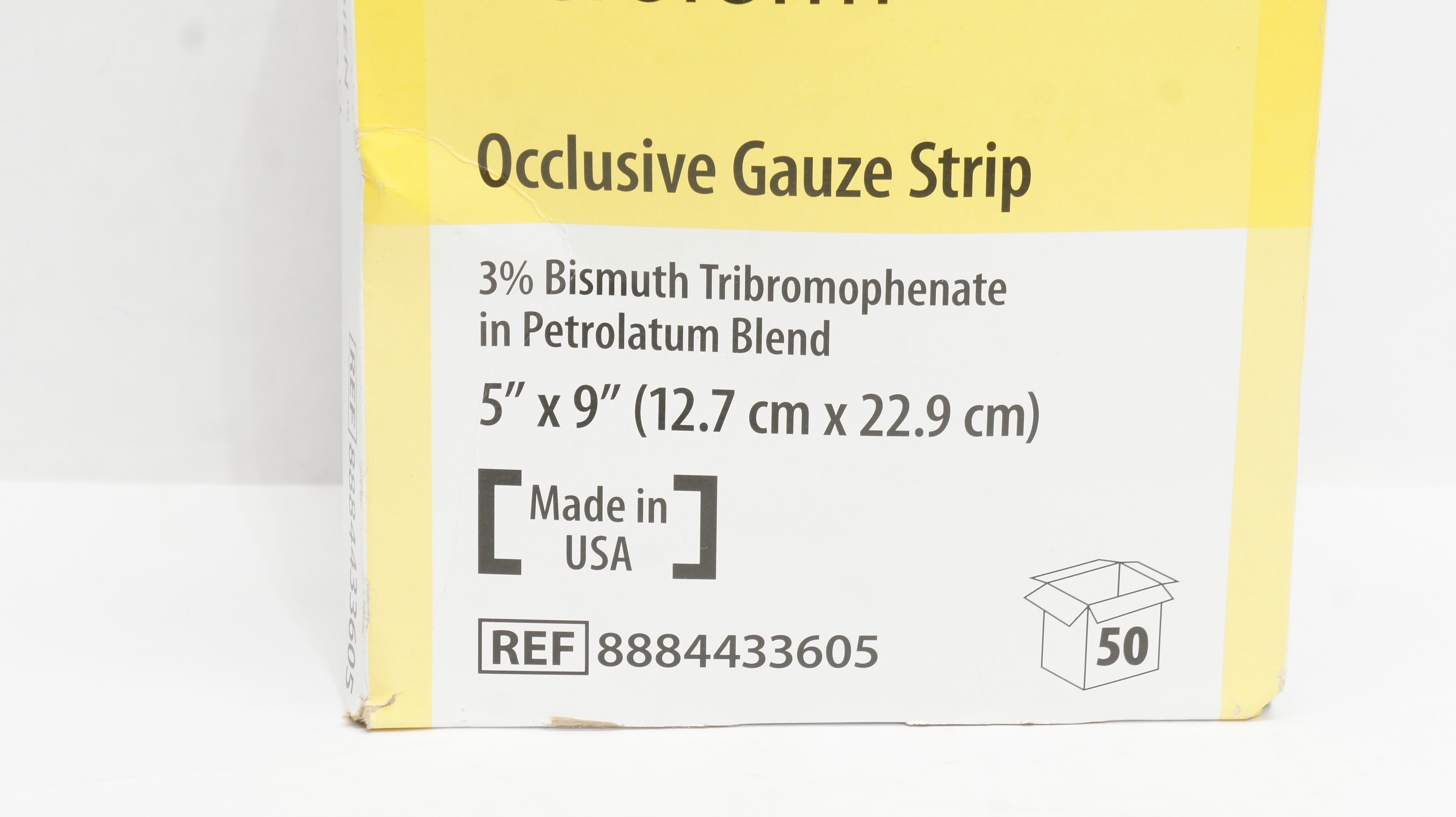 Covidien 8884433605 Xeroform Occlusive Gauze Strip 5inch x 9inch (x) - Box of 50