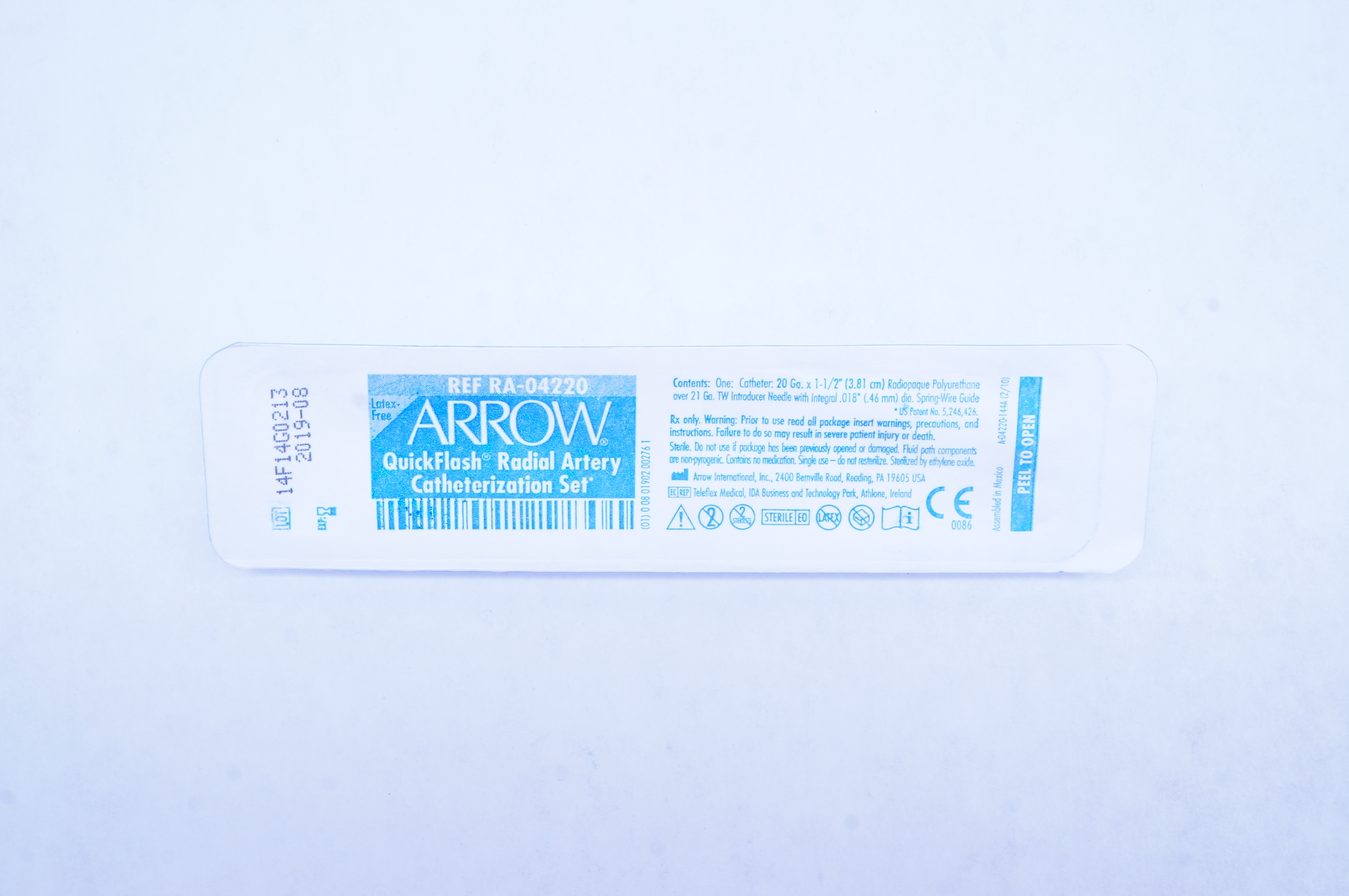 Arrow RA-04220 QuickFlash Radial Artery Catheterization Set (x)