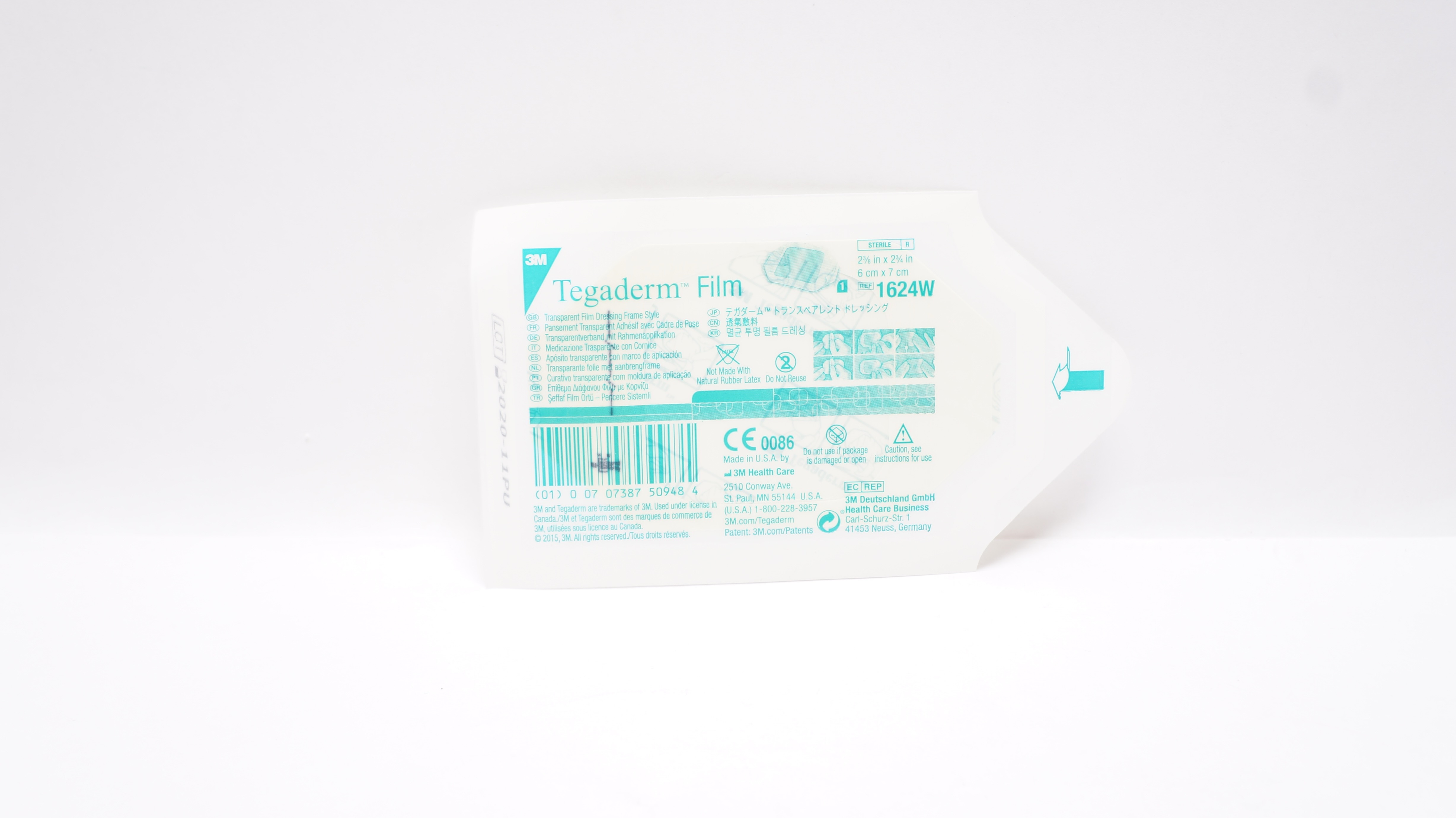 3M 1624W Tegaderm Transparent Film Dressing Frame 2-3/8 x 2-3/4inch (x)