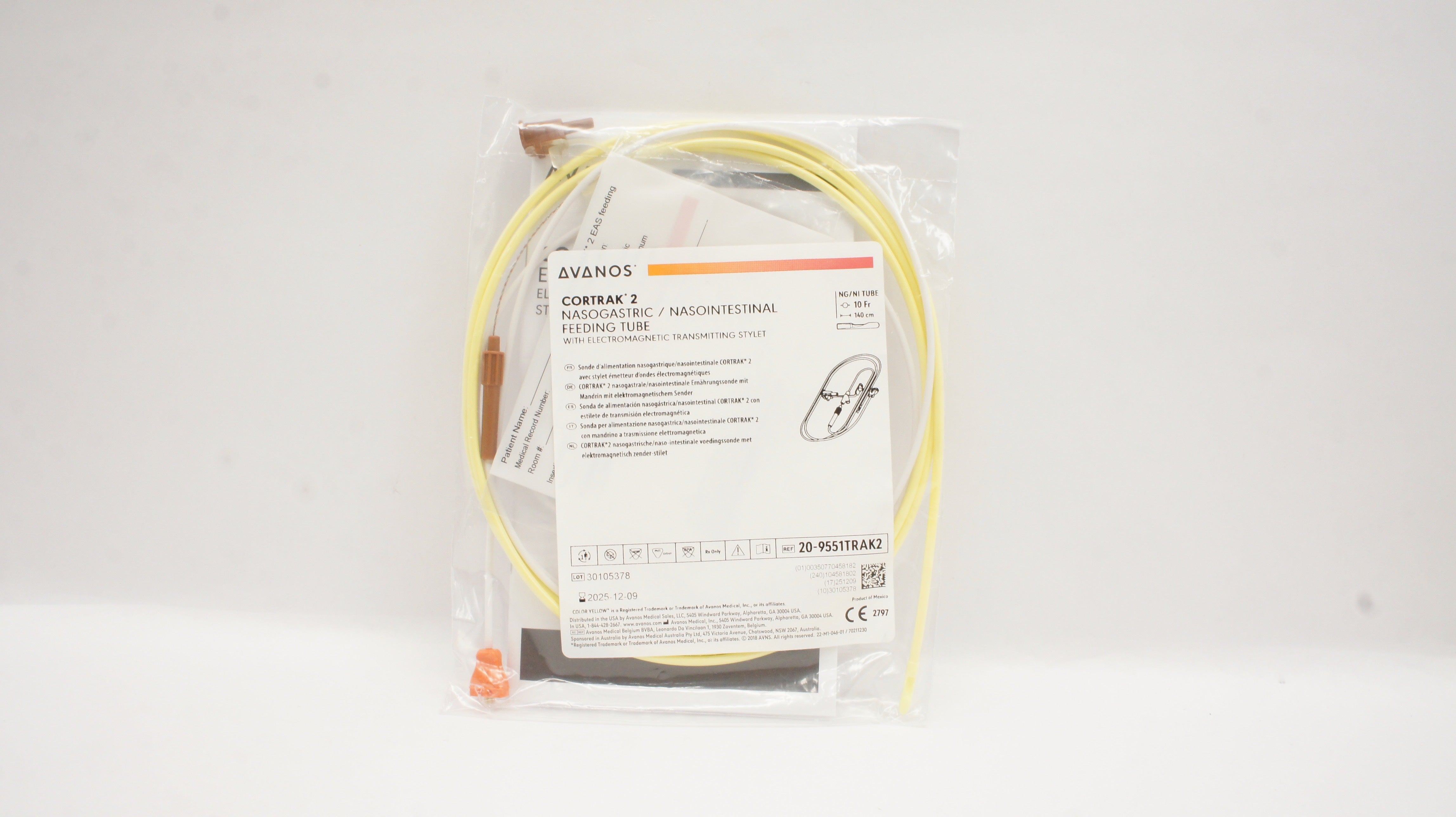 Avanos 20-9551TRAK2 2 Nasogastric Feeding Tube 10 Fr x 140cm