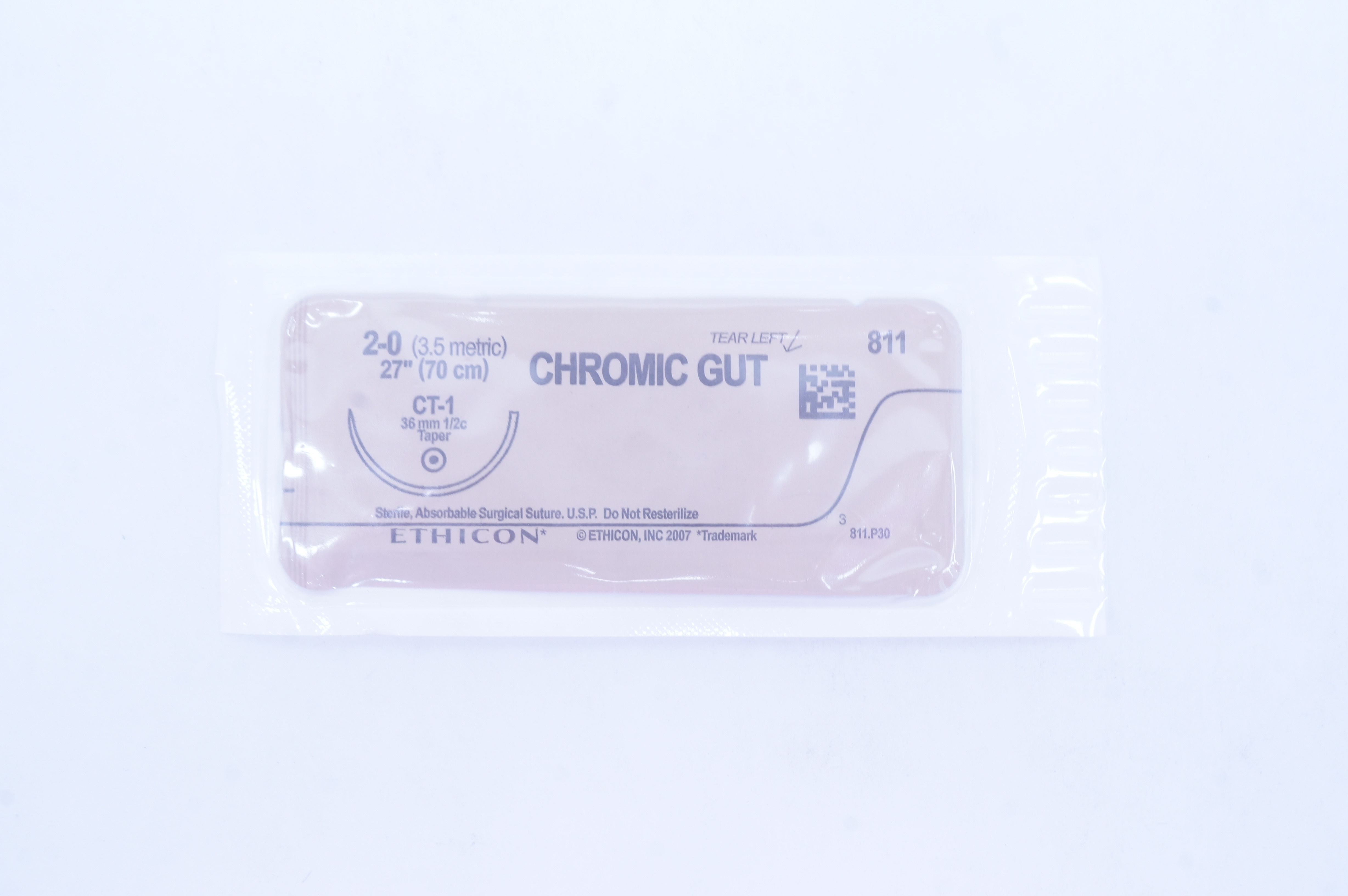 Ethicon 811 2-0 CHROMIC GUT, CT-1, 36mm 1/2c Taper, 27inch (x)