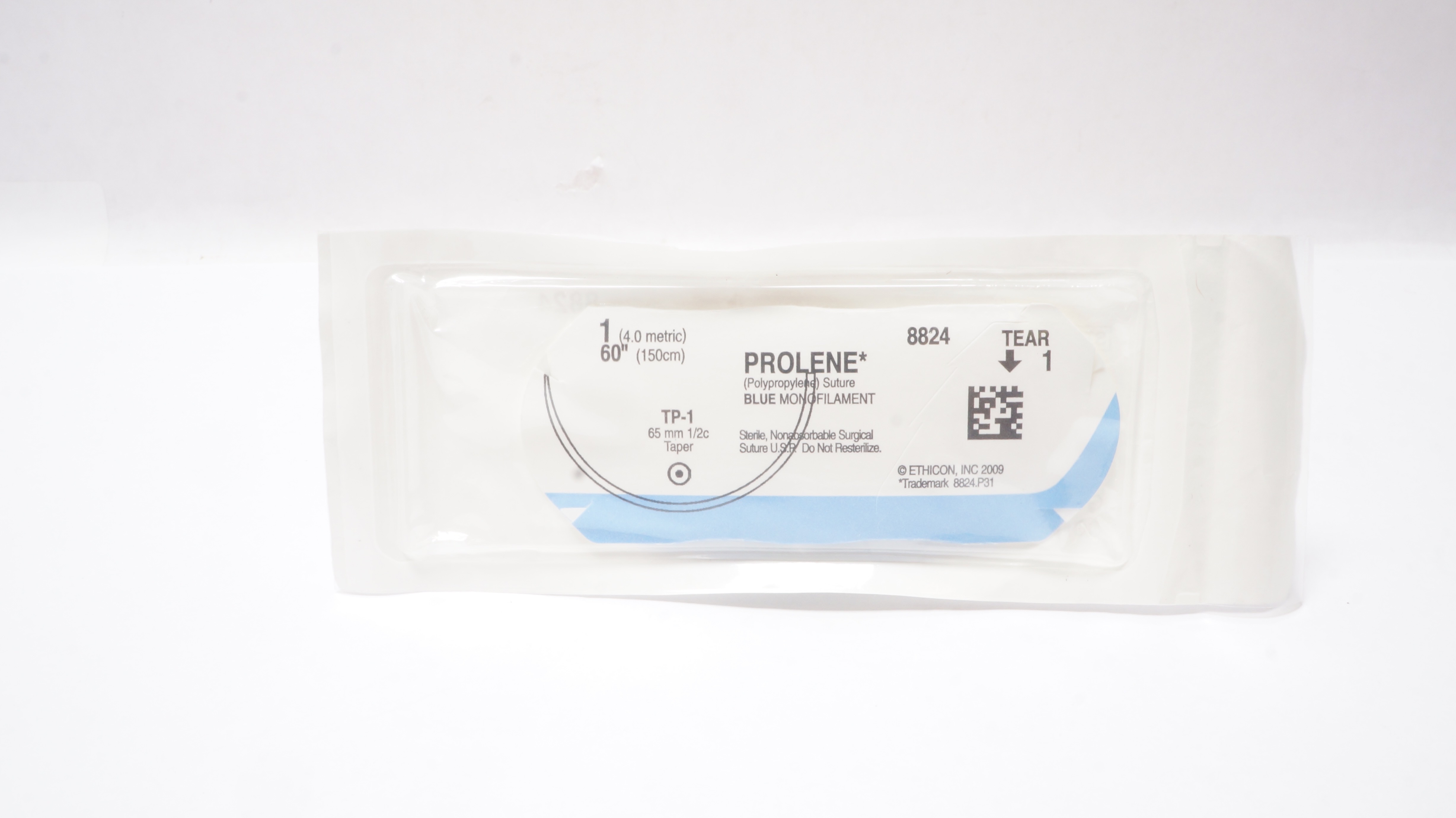 Ethicon 8824 1 PROLENE Blue Monofilament Stre TP-1 65mm 1/2c Taper 60inch (x)
