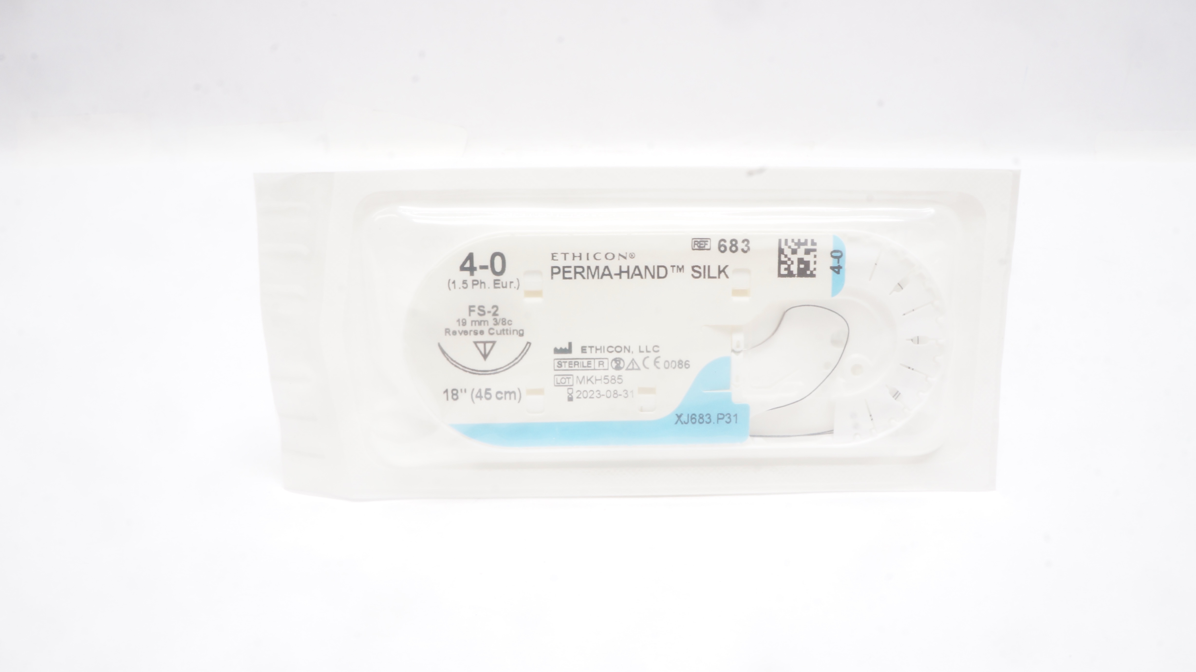 Ethicon 683 4-0 PERMA-HAND SILK Stre FS-2 19mm 3/8c Reverse Cutting, 18inch (x)