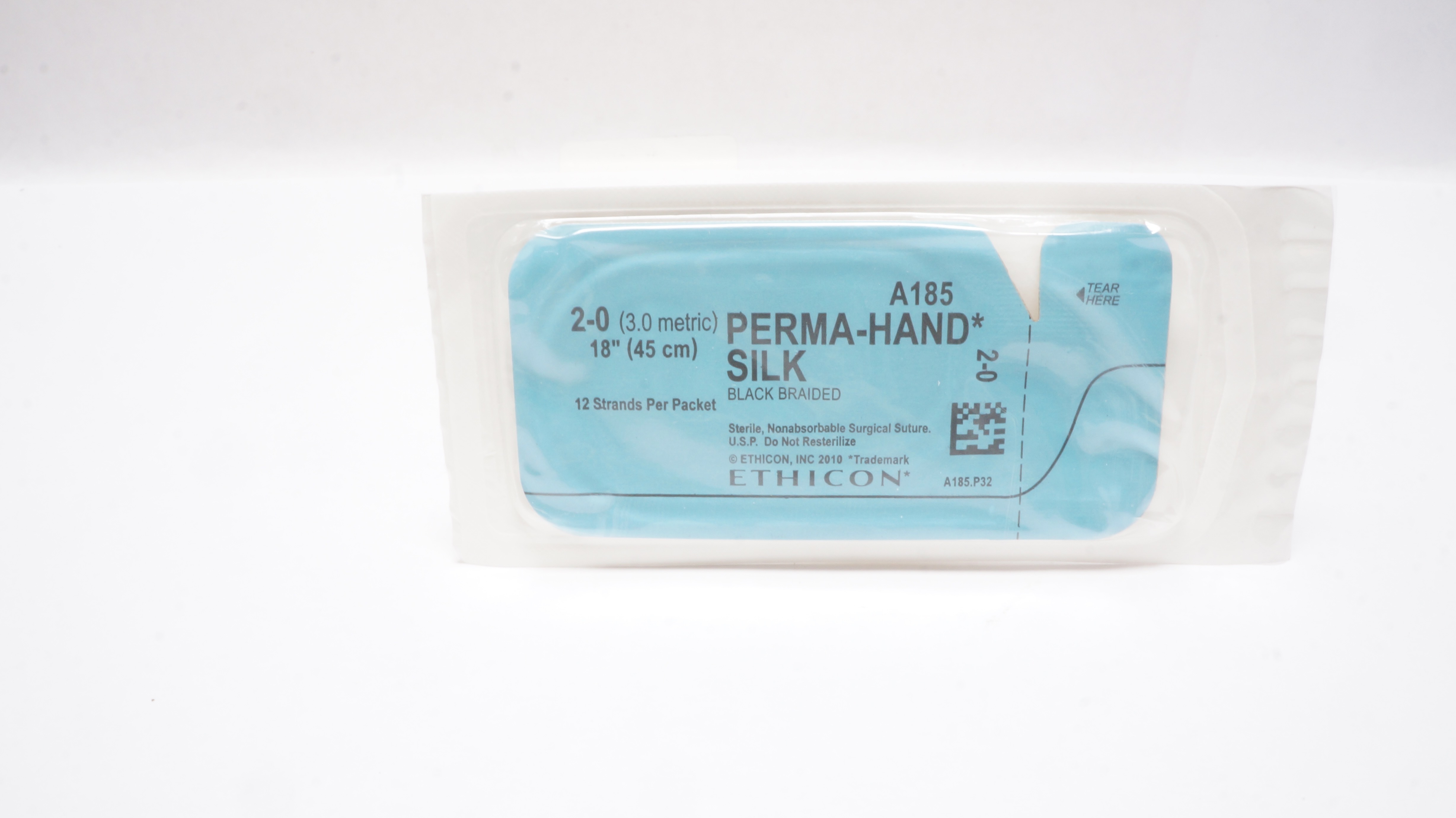 Ethicon A305 2-0 Perma-Hand Silk Black Braided Stre, 30inch