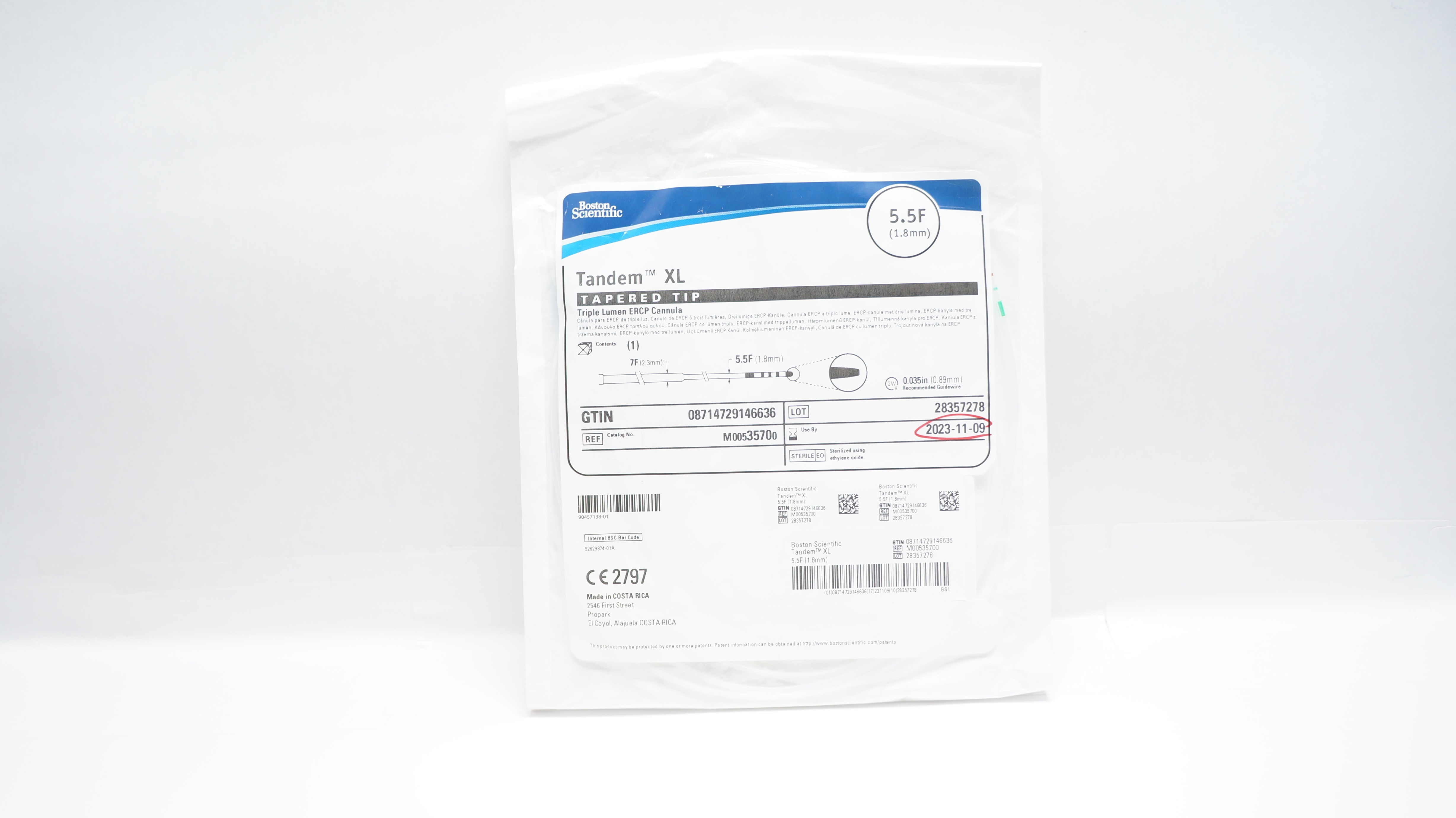 Boston Scientific M00535700 Tandem XL Triple Lumen ERCP Cannula 5.5F (x)