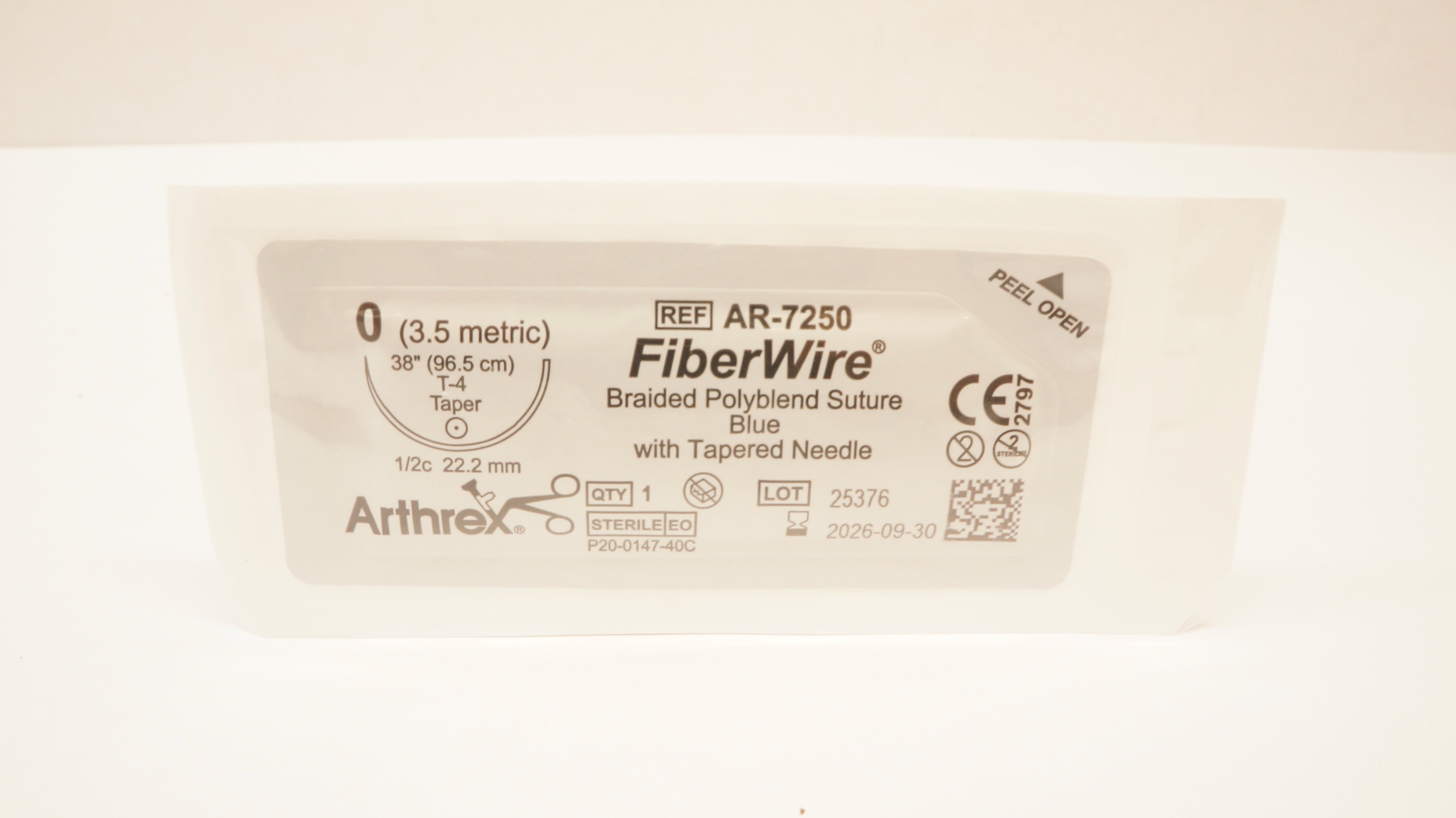 Arthrex AR-7250 0 FiberWire Braided Polyblend Stre T-4 Taper 1/2c 22.2mm 38inch