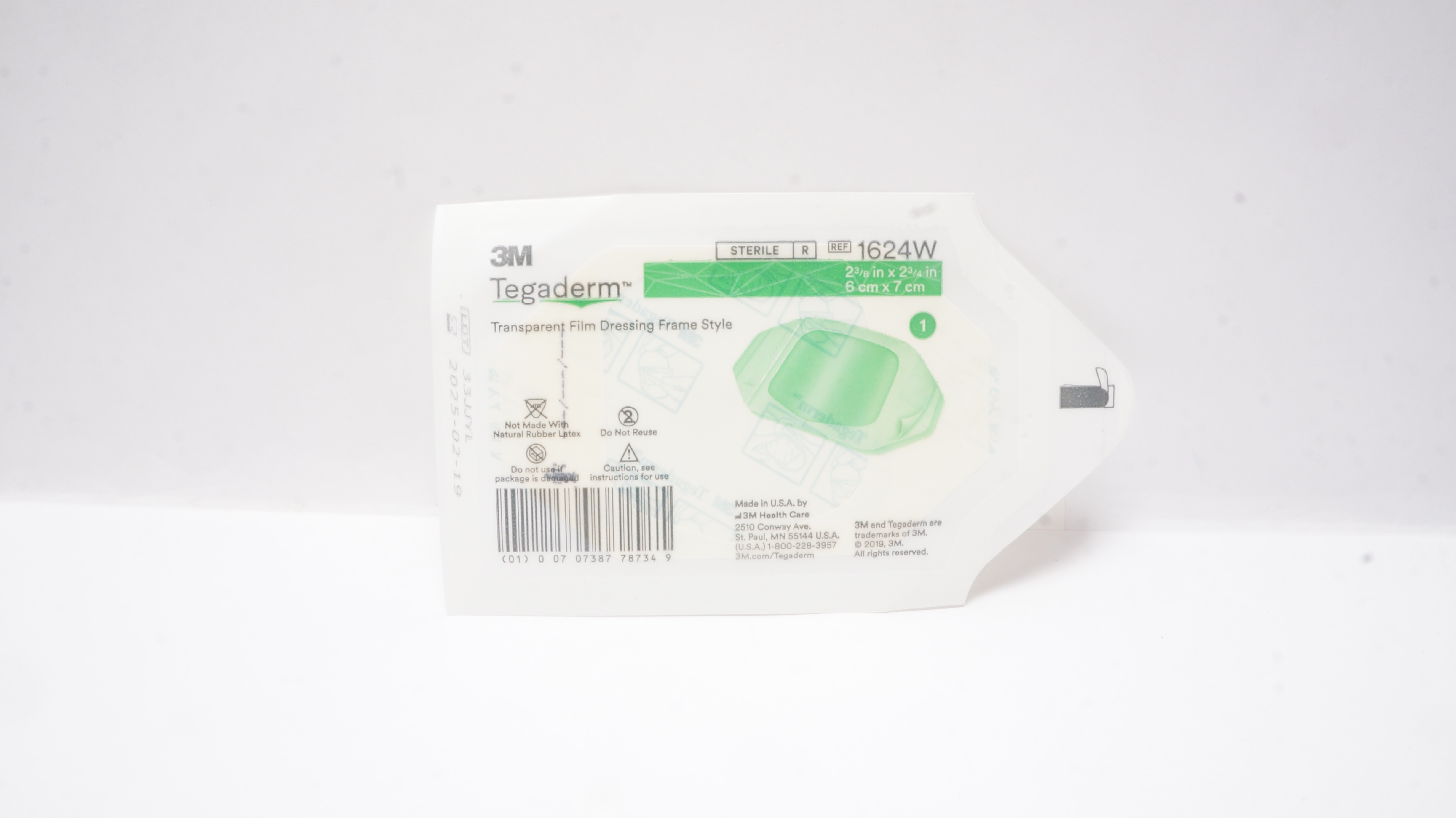 3M 1624W Tegaderm Transparent Film Dressing Frame Style 2-3/8 x 2-3/4inch