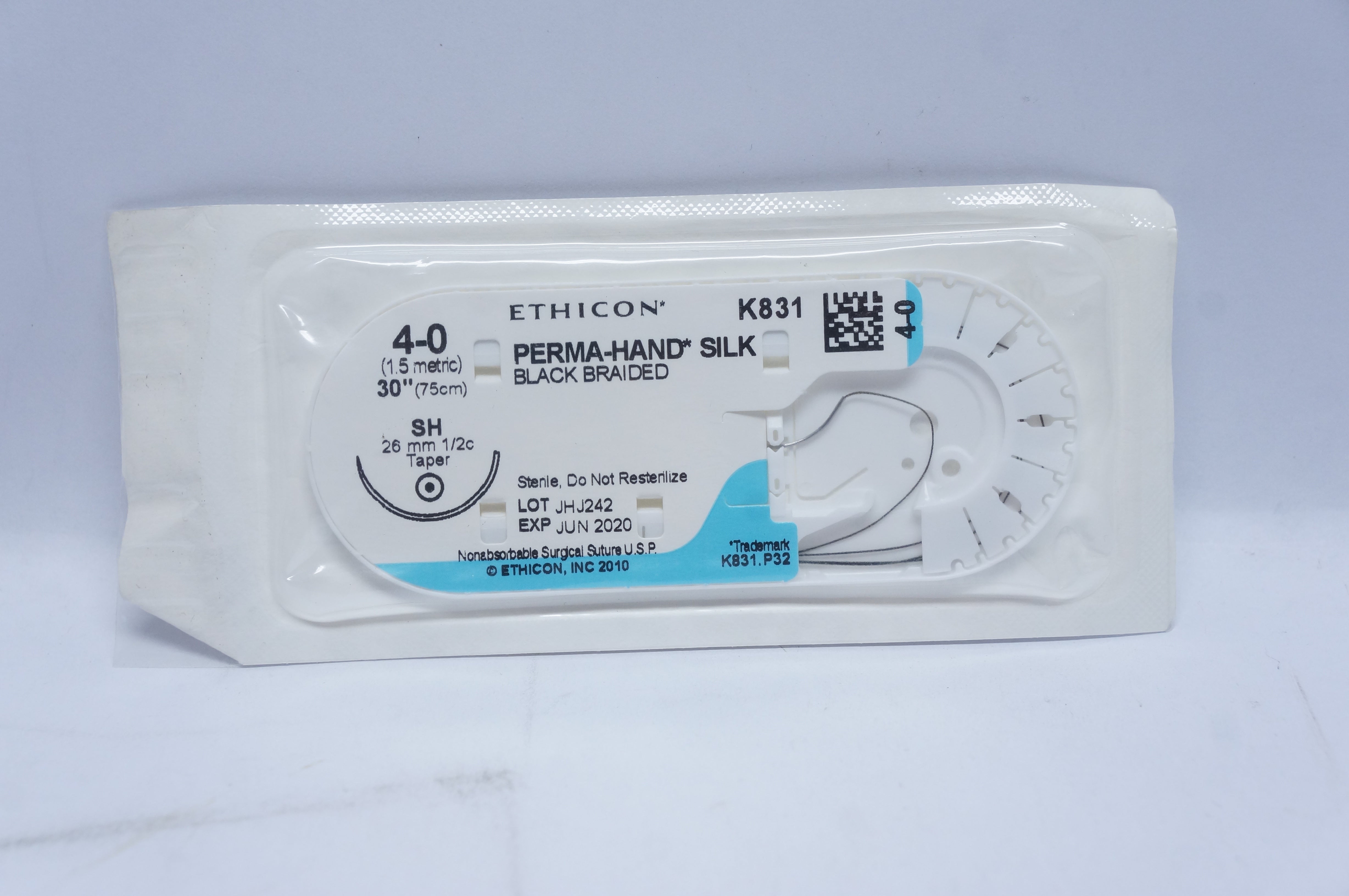 Ethicon K831 4-0 PER<A-HAND SILK, SH, 26mm 1/2c Taper, 30inch (x)