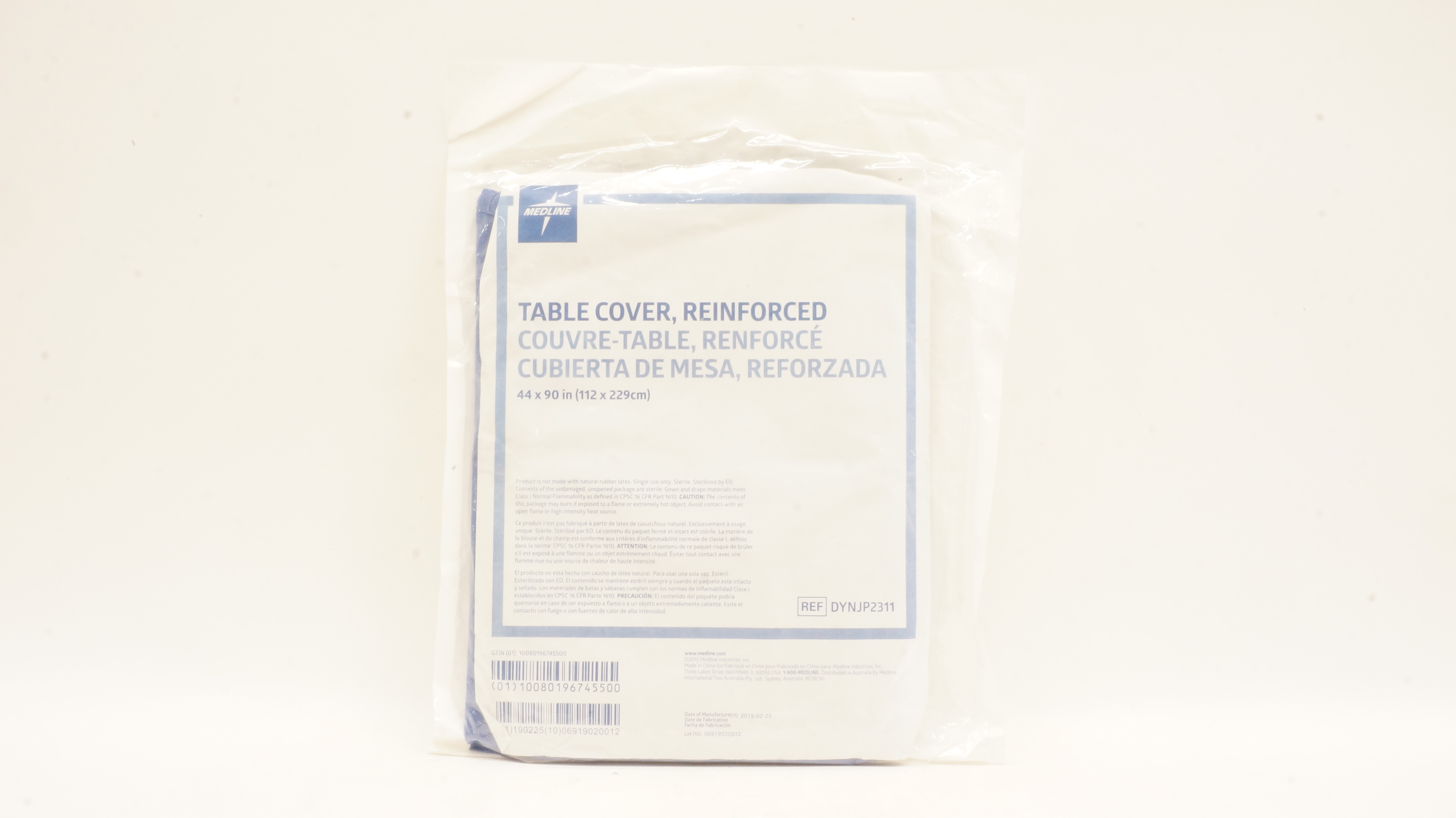 Medline DYNJP2311 Table Cover, Reinforced 44 inch x 90 inch