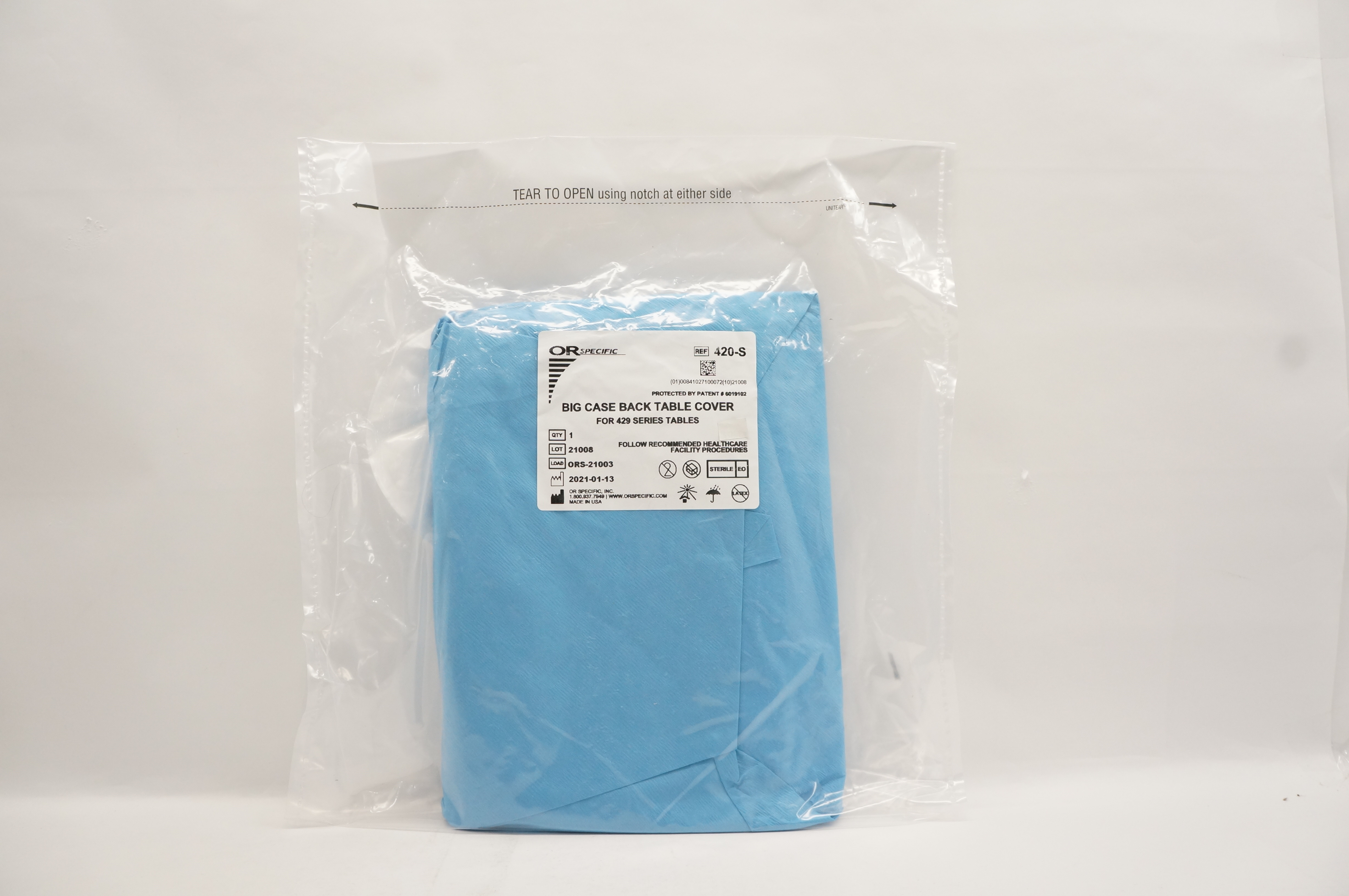 OR Specific 420-S Big Case Back Table Cover for 429 Series Tables