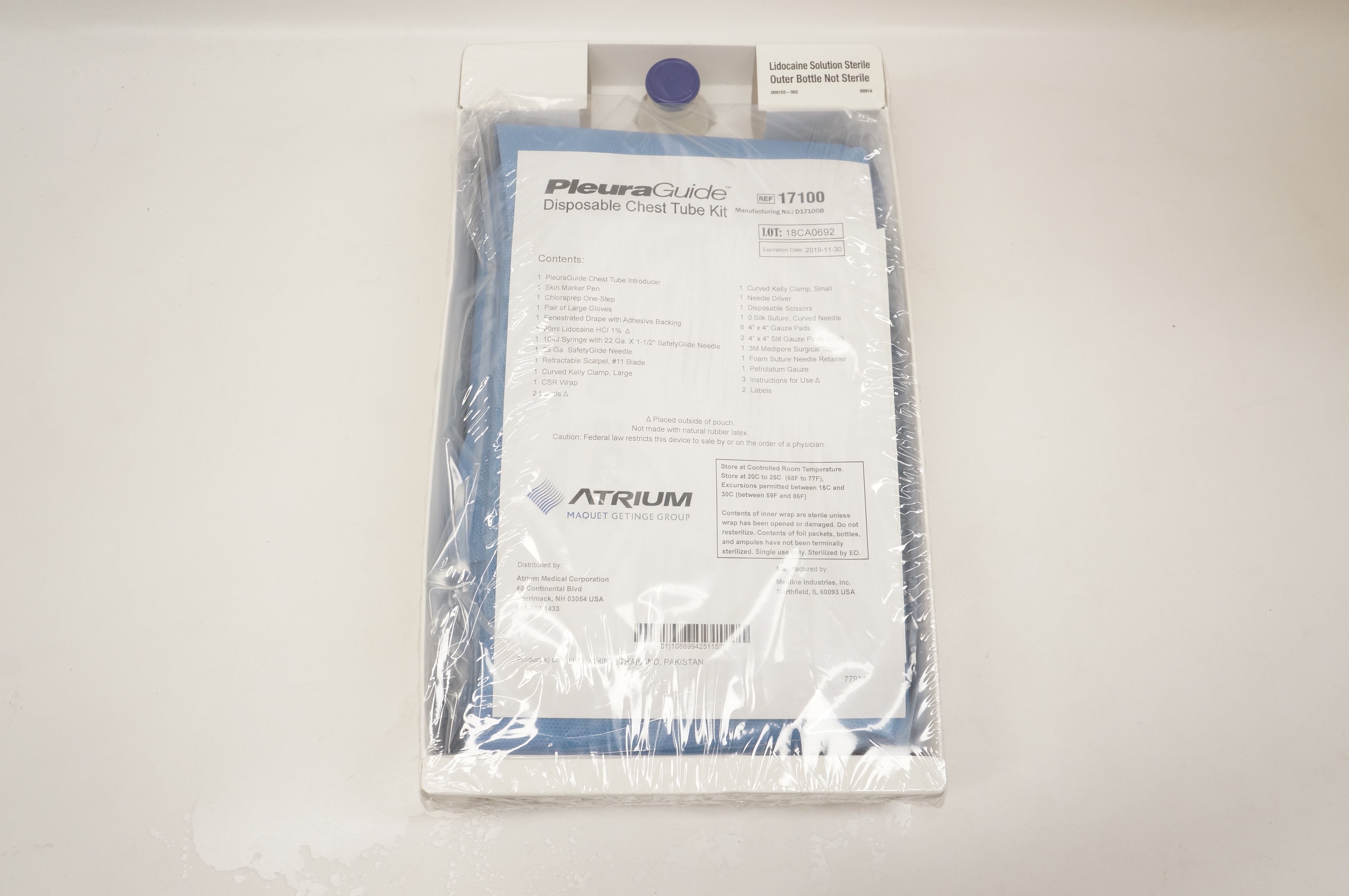Atrium 17100 Pleura Guide Chest Tube Kit (x)