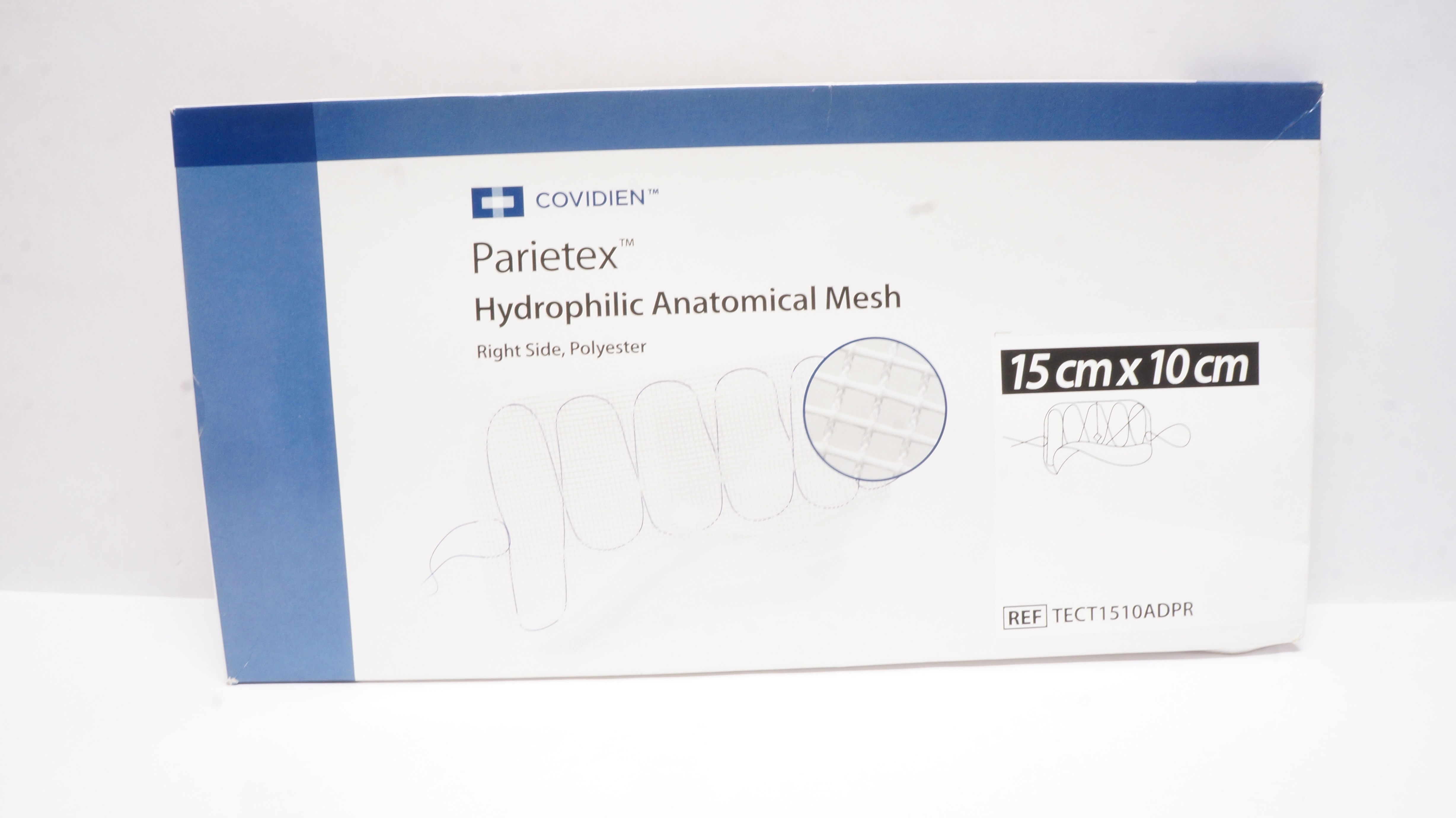 Covidien TECT1510ADPR Parietex Hydrophilic Anatomic Mesh 15cm x 10cm (x)