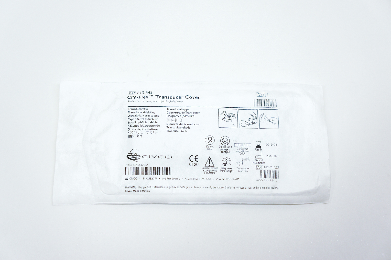 CIVCO 610-542 CIV-Flex Transducer Cover 14 x 91.5cm (x)