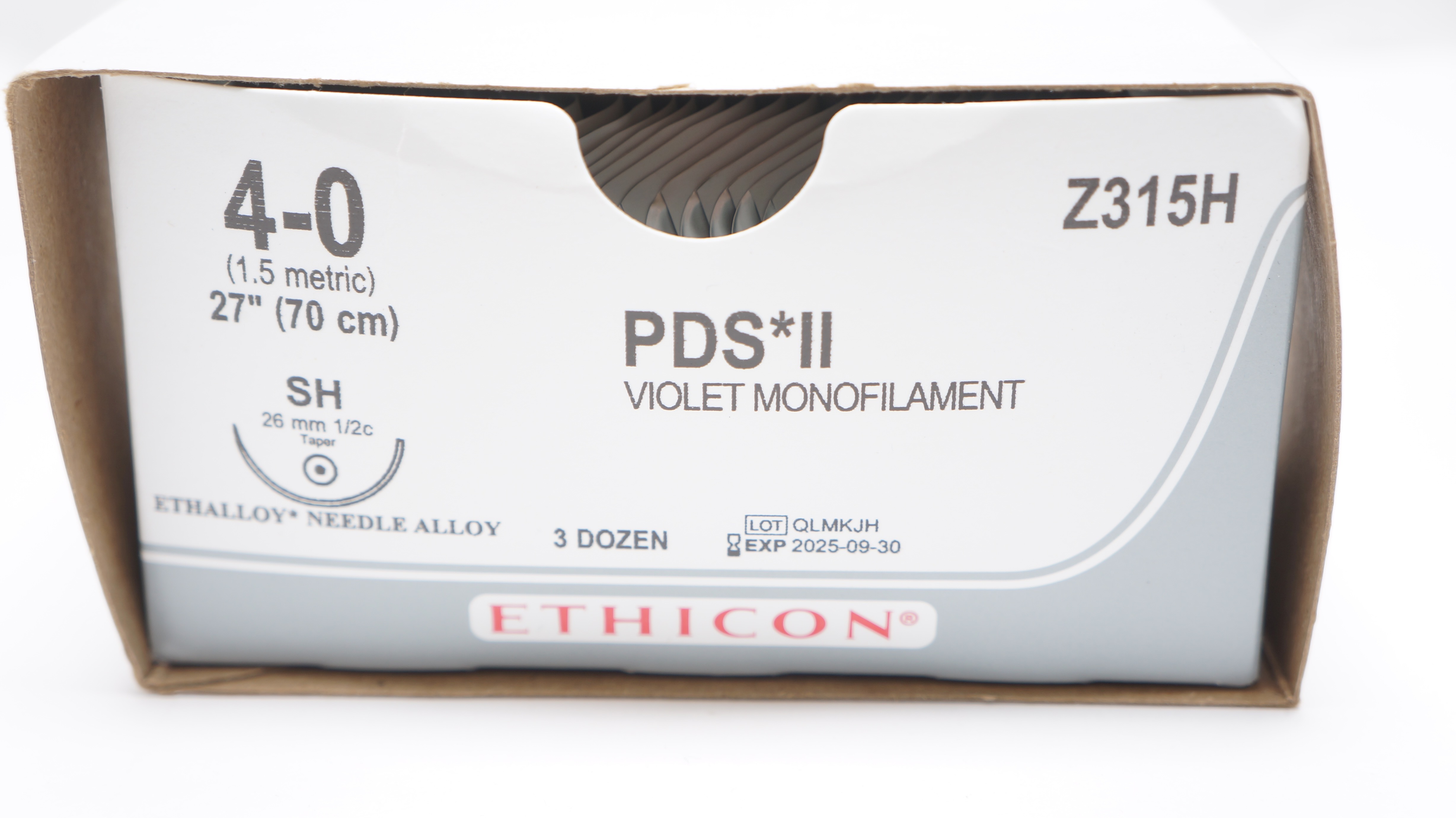Ethicon Z315H 4-0 PDS II Stre SH 26mm 1/2c Taper, 27inch - Box of 28