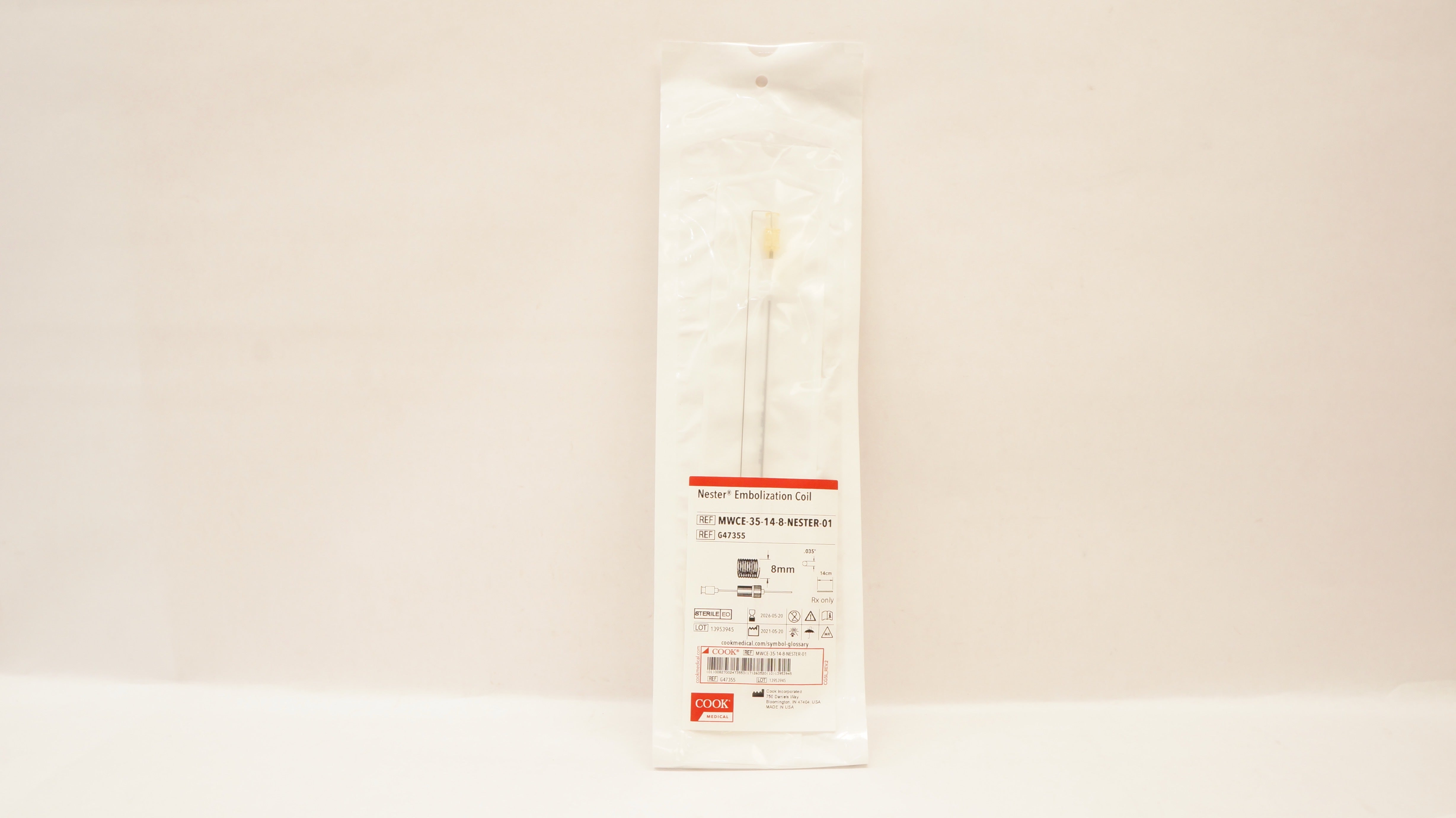 Cook Medical G47355 Nester Embolization Coil 8mm