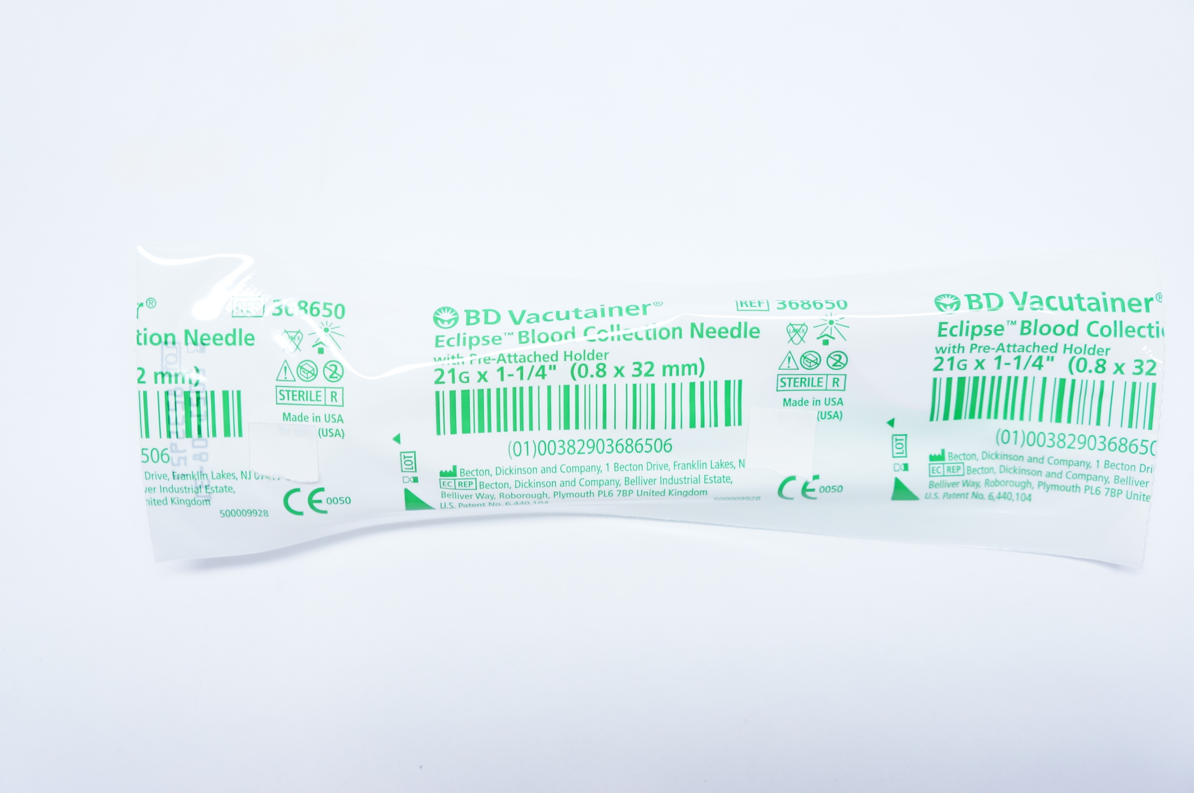 BD 368650 Vacutainer Eclipse Blood Collection Needle with Pre-Attached Holder 0.8 x 32mm(x)