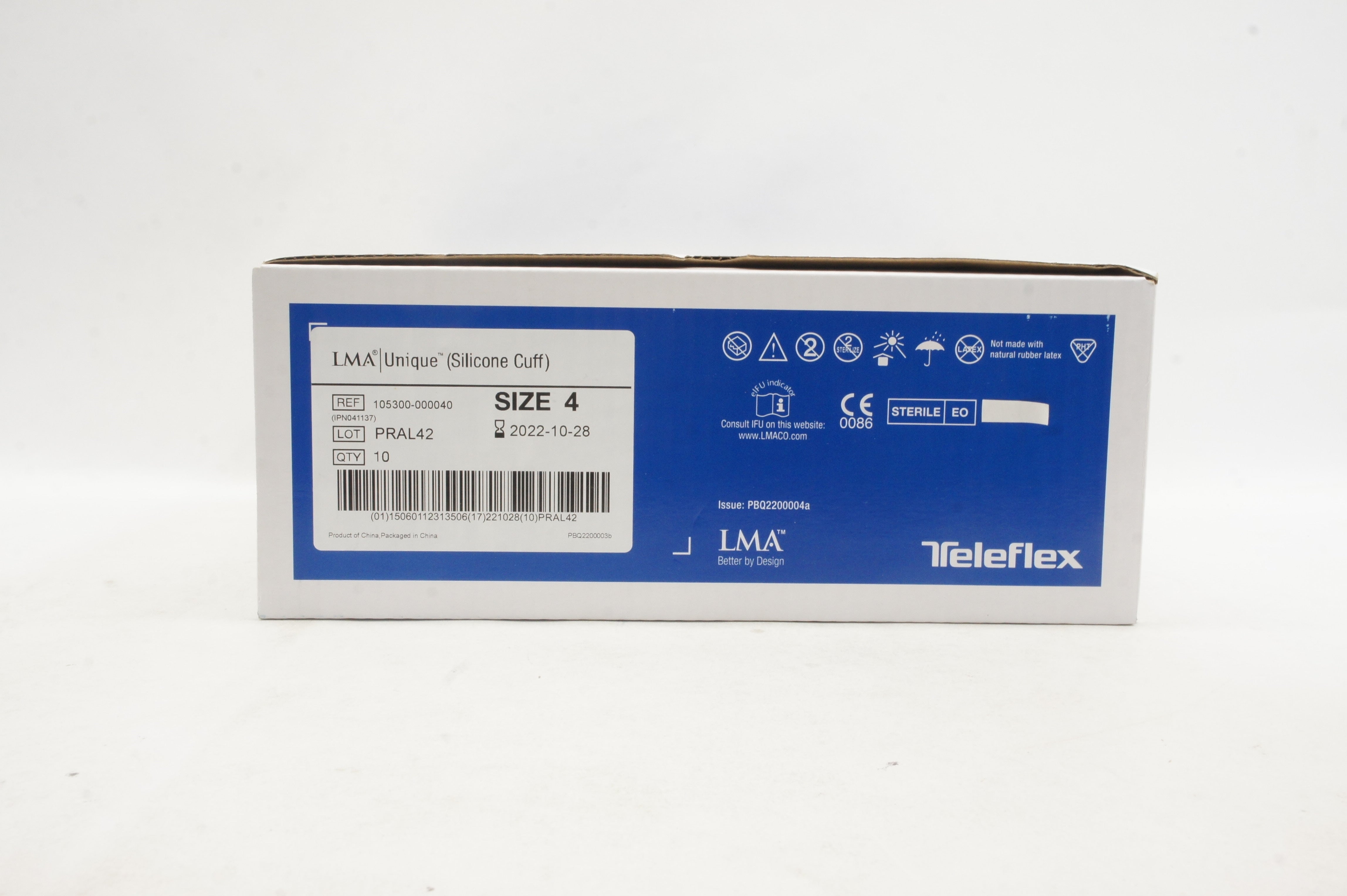 Teleflex 105300-000040 LMA Unique Laryngeal Mask Airway, Size 4 - Box of 10