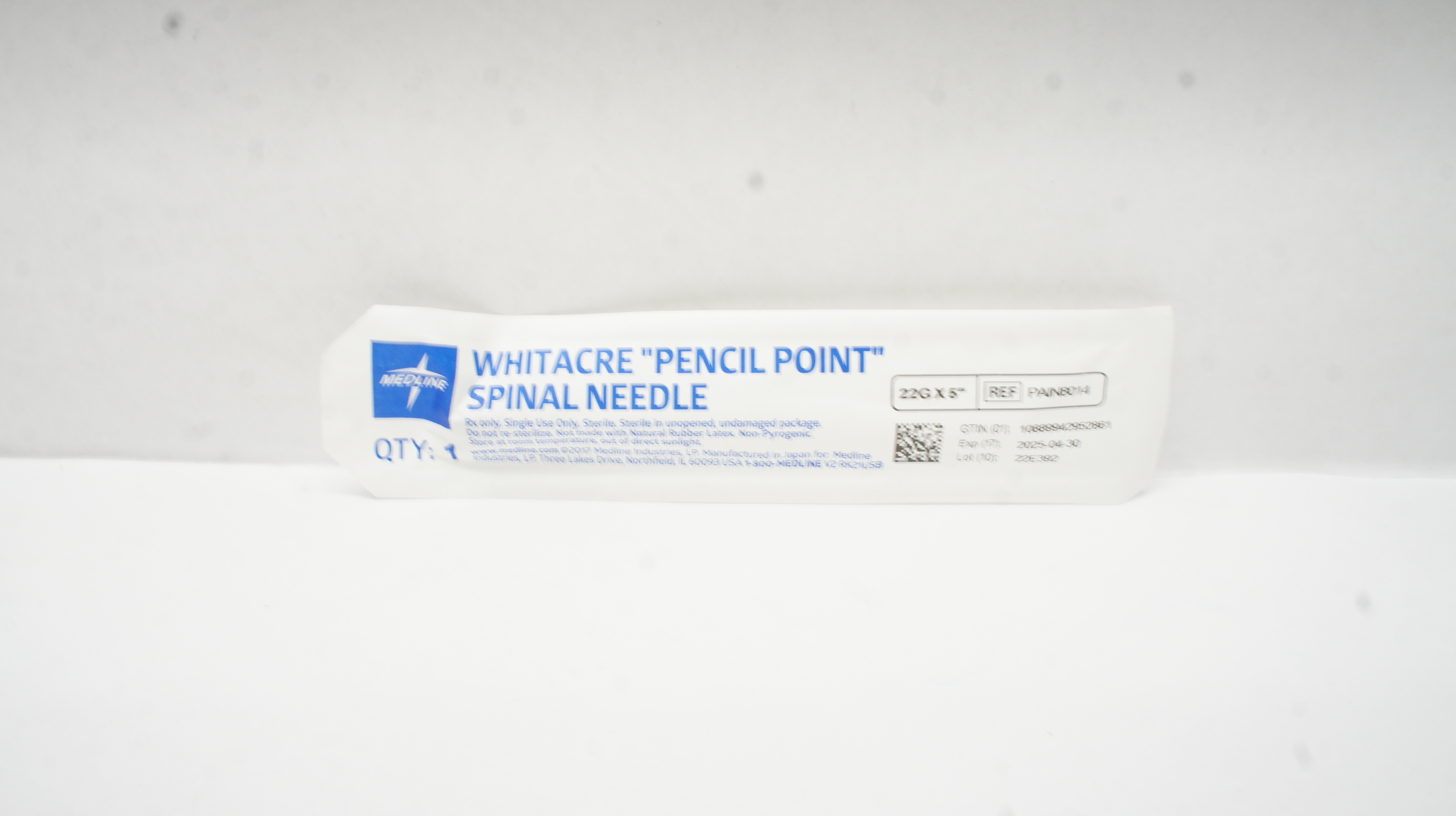 Medline PAIN8014 Whitacre "Pencil Point" Spina; Needle 22G x 5In