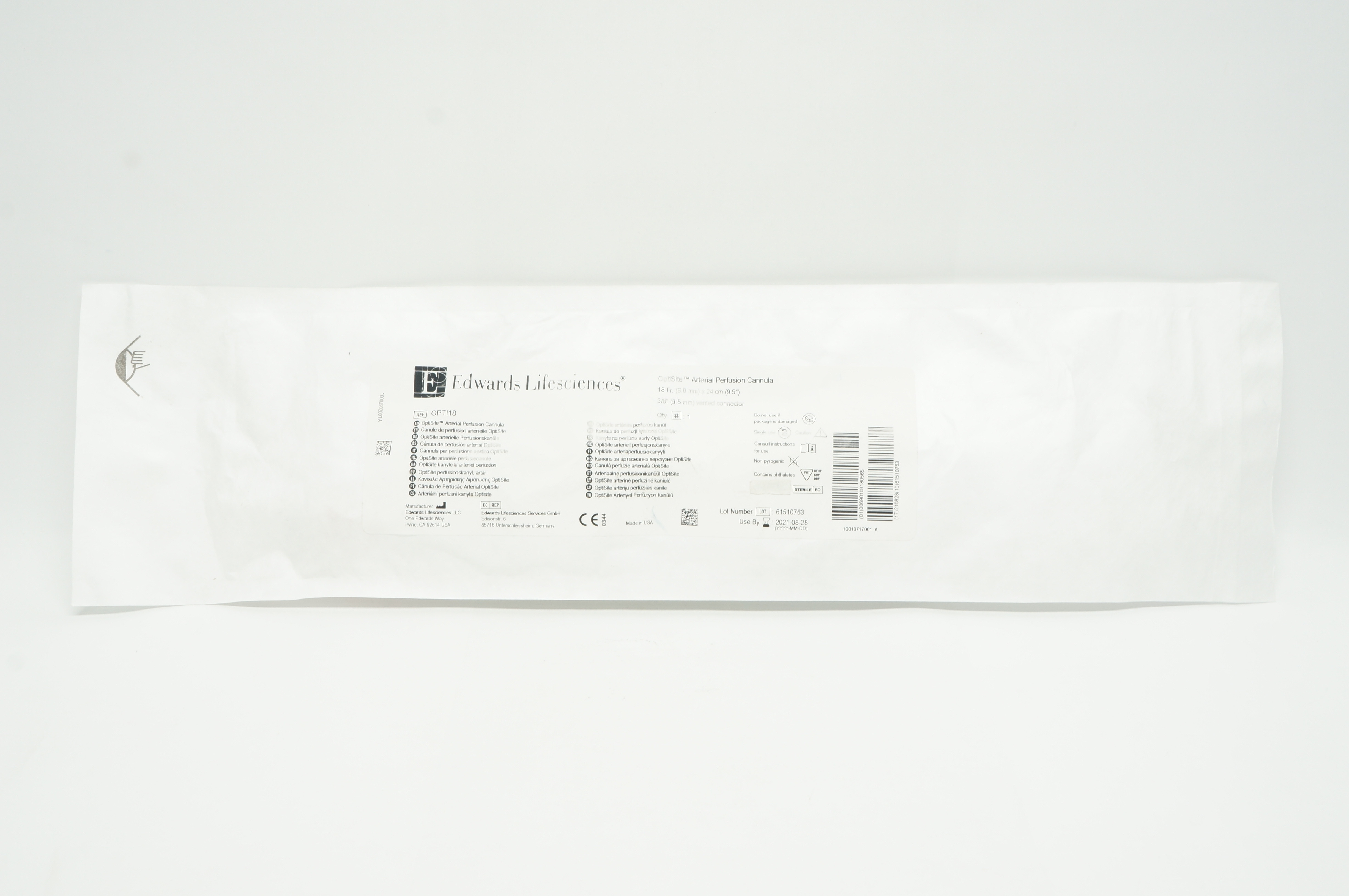 Edwards Lifesciences OPTI18 OptiSite Arterial Perfusion Cannula 18Fr x 9.5 inch