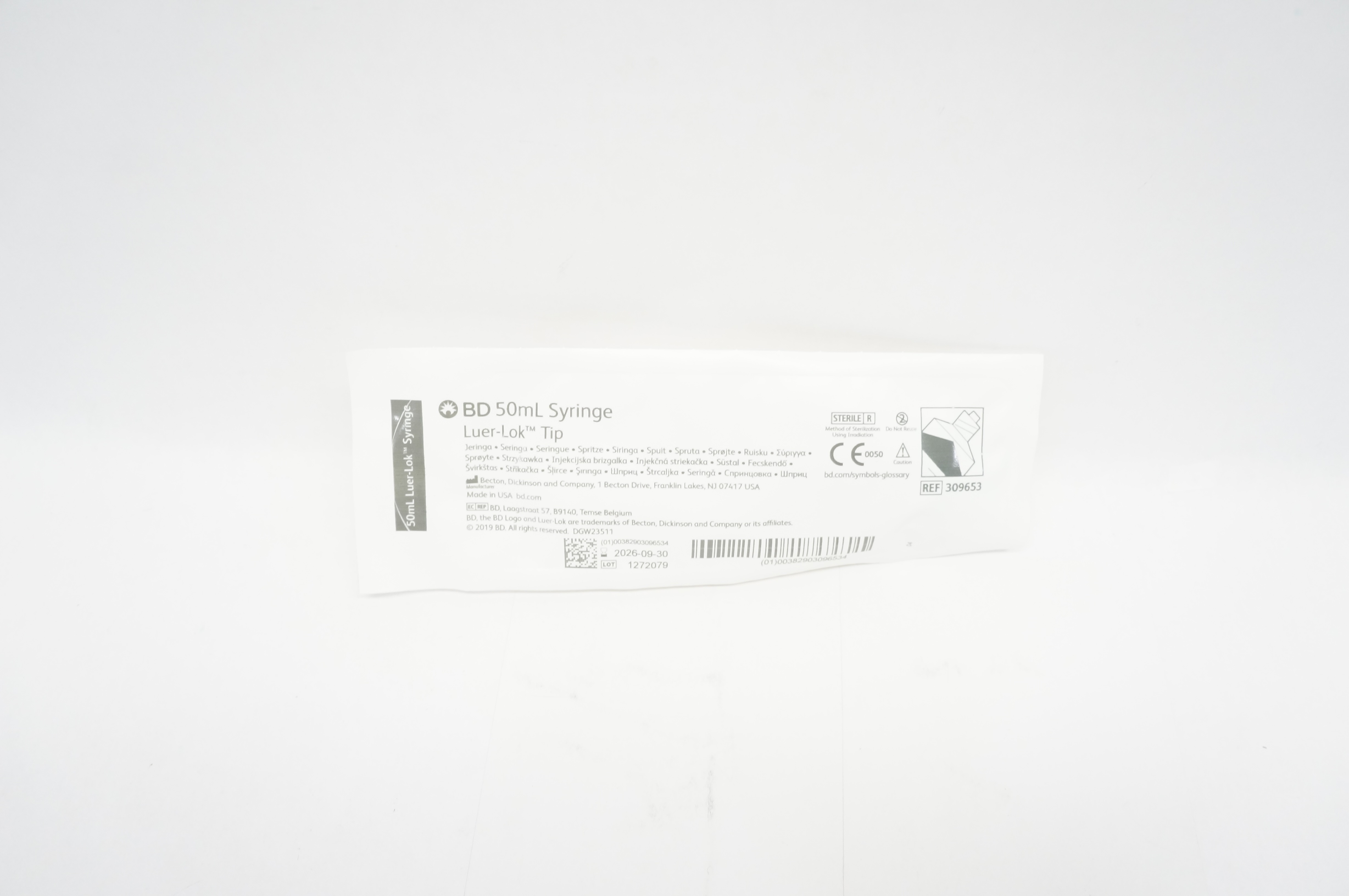 BD 309653 50ml Syringe Luer-Lok Tip