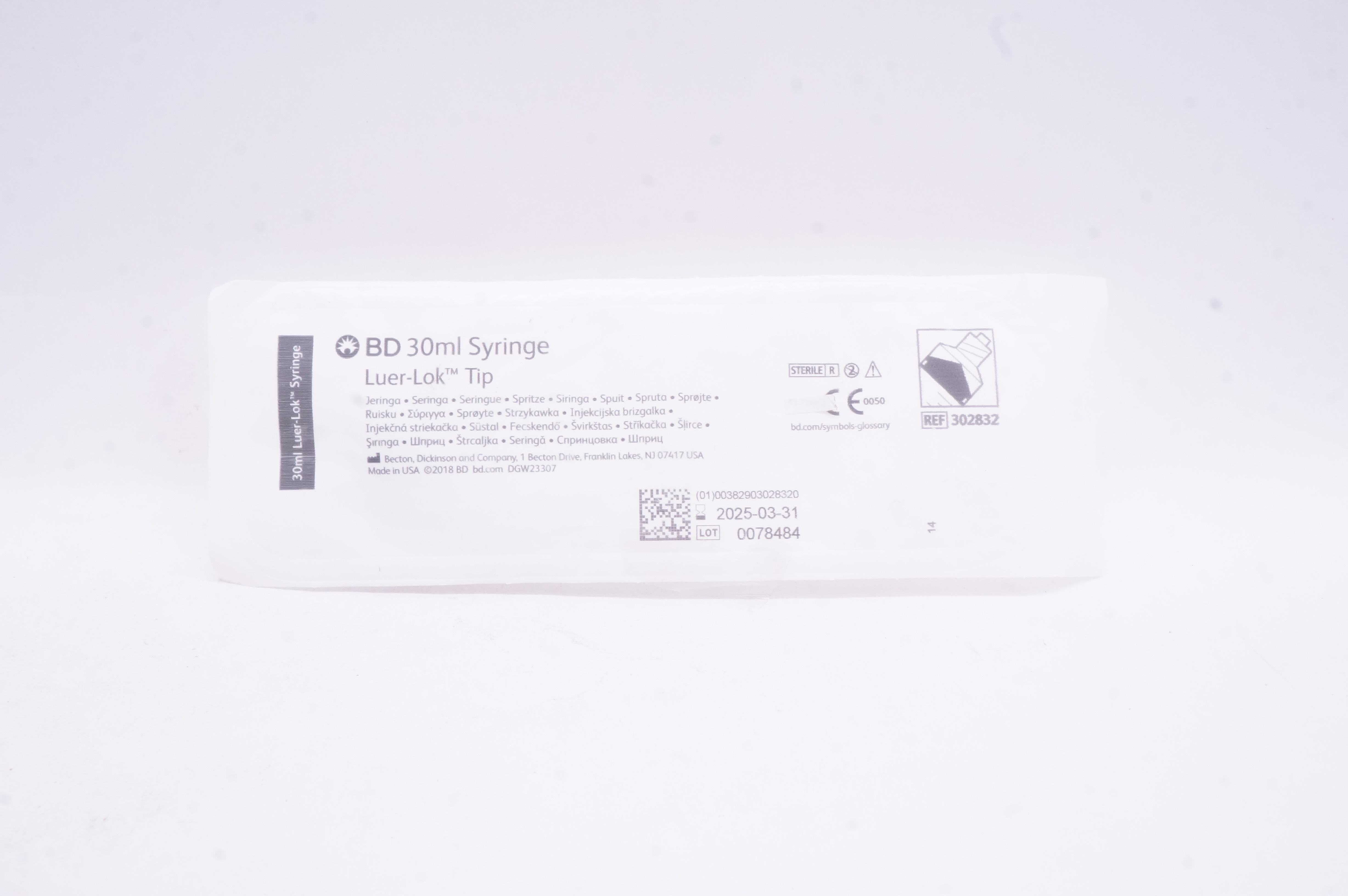 BD 302832 Luer-Lok Tip 30ml Syringe