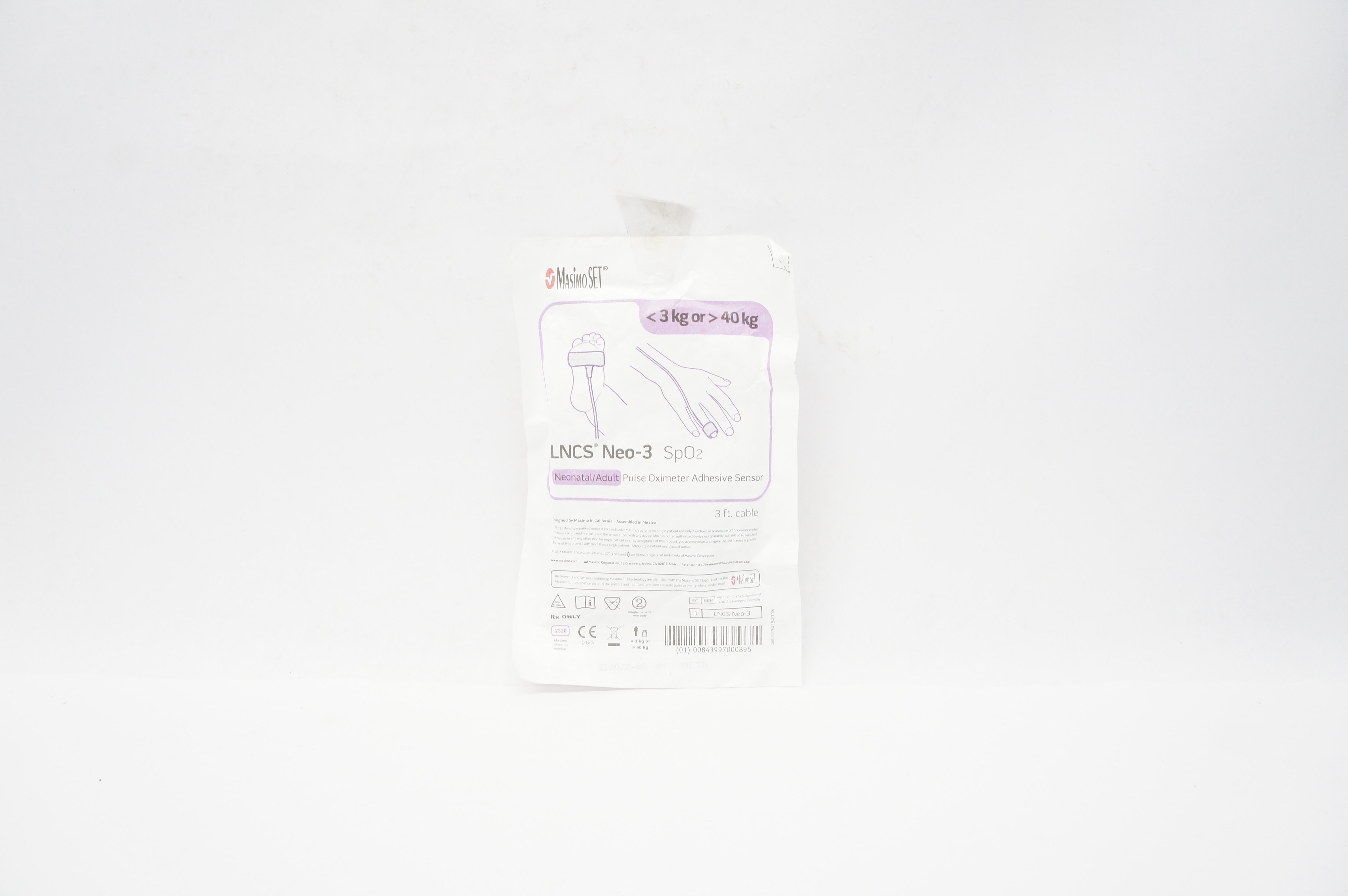 MasimoSet 2320 LNCS Neo-3 SpO₂ Pulse Oximeter Adhesive Sensor,<3kg or > 40kg (x)