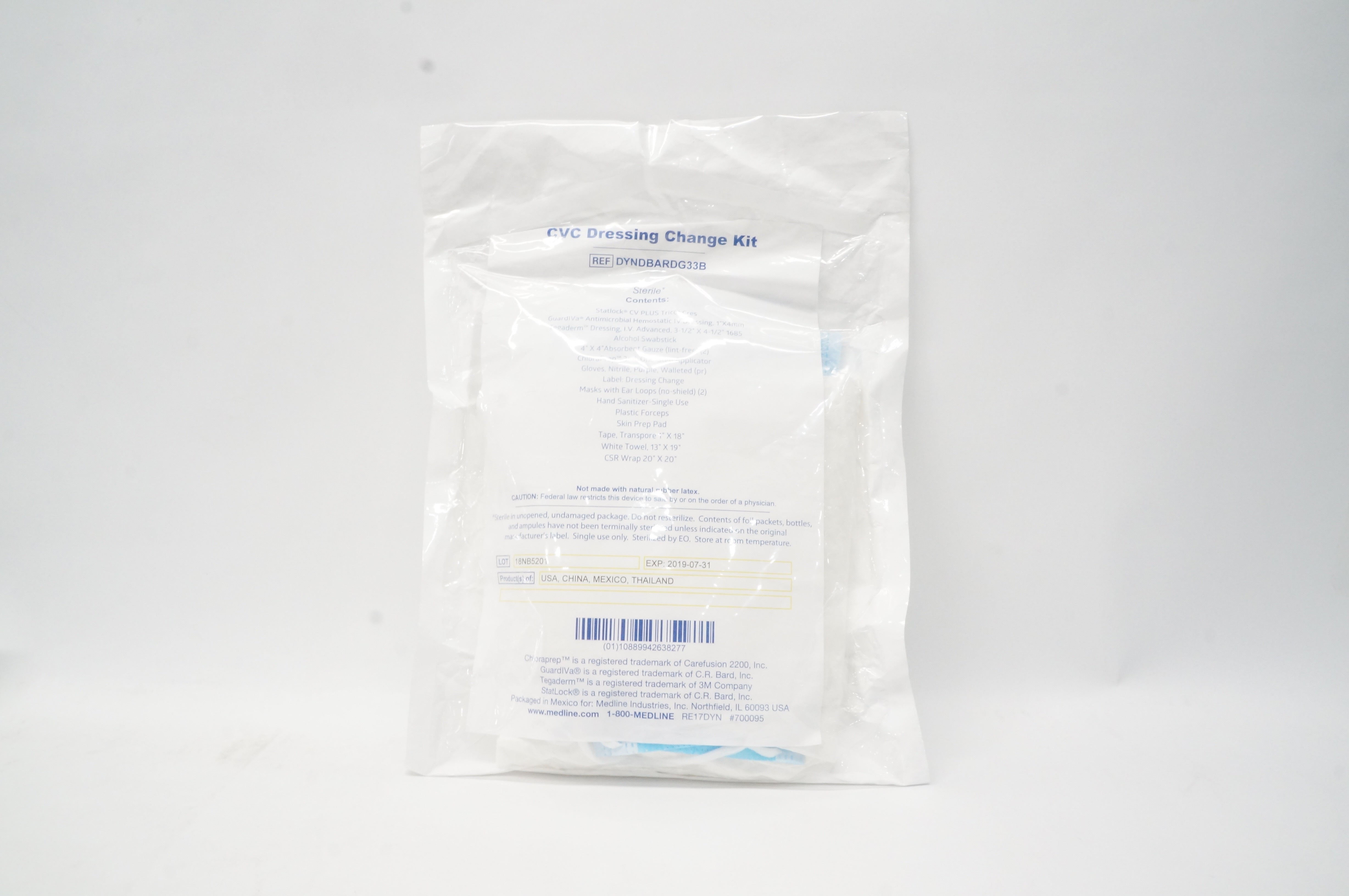 Medline DYNDBARDG33B CVC Dressing Change Kit (x)